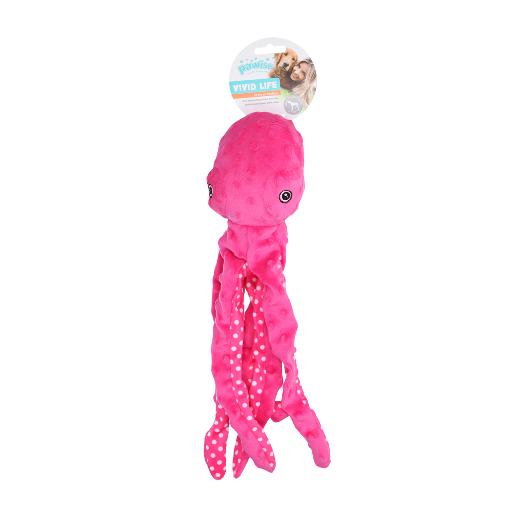 Pawise Multicolor Plush Octopus (3 colour assorted) S