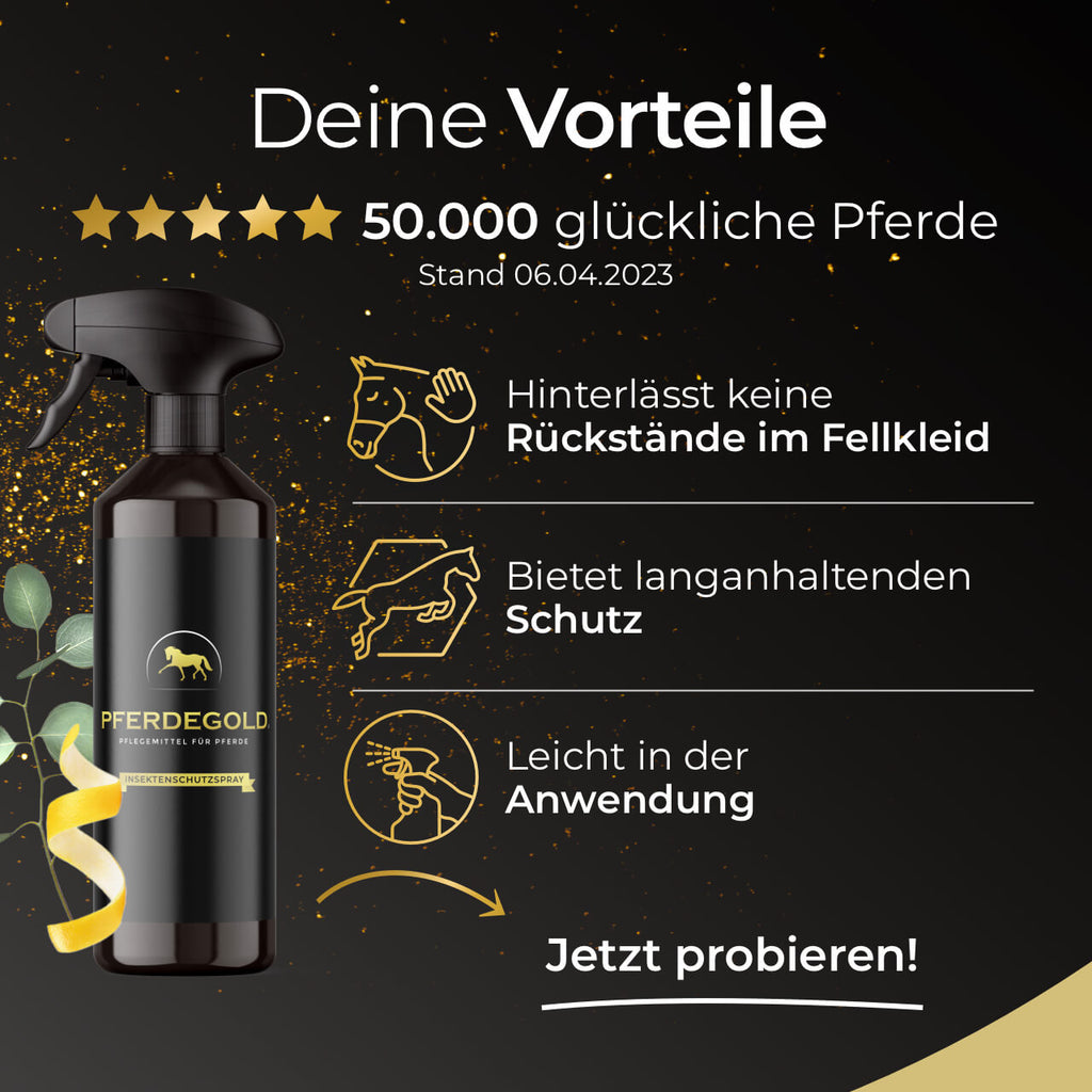 Pferdegold® Insektenschutzspray – Bremsenspray für Pferde 500 ml