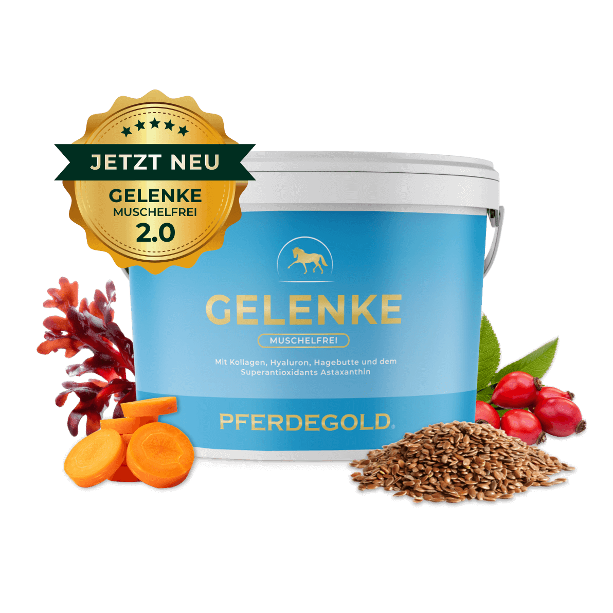 Pferdegold® Gelenke Muschelfrei 2.0 – Gelenknahrung für Pferde ohne Grünlippmuschel