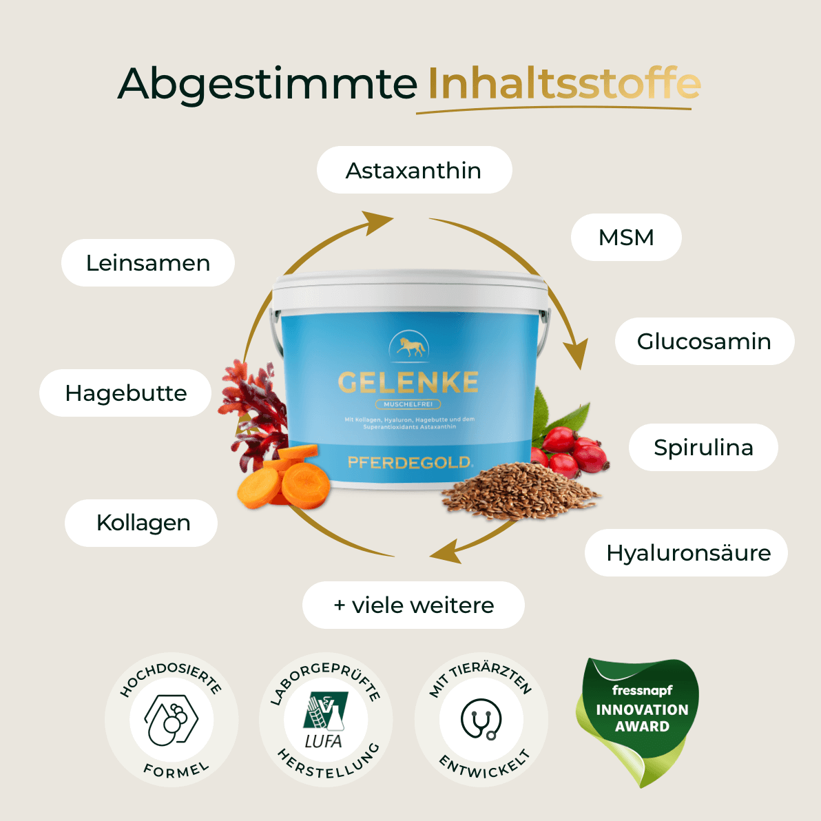 Pferdegold® Gelenke Muschelfrei 2.0 – Gelenknahrung für Pferde ohne Grünlippmuschel