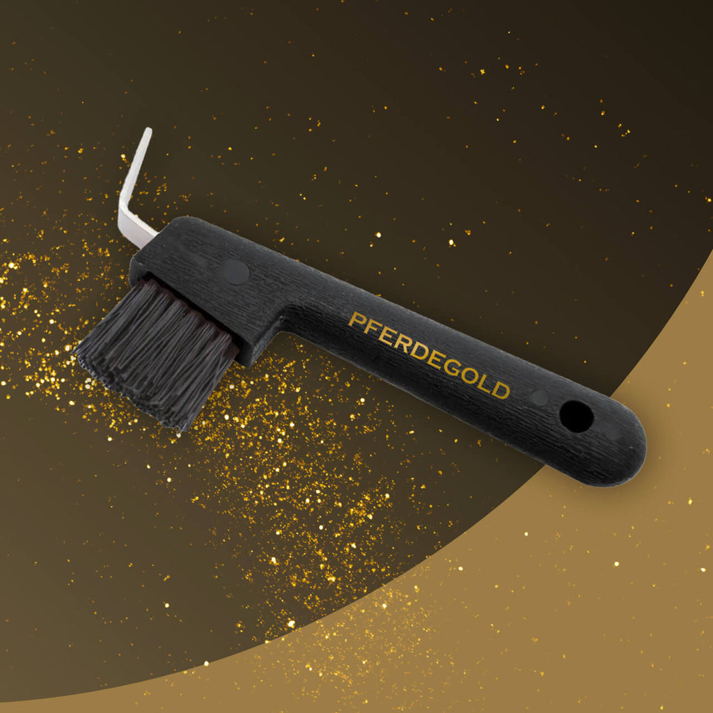 Pferdegold® Hufauskratzer mit Bürste – Hufpflege-Werkzeug für Pferde