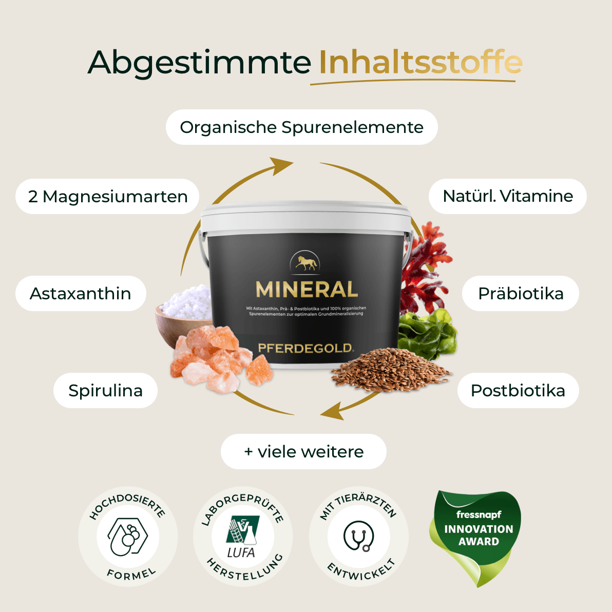 Pferdegold® Mineral 2.0 – Mineralfutter für Pferde mit Spurenelementen & Omega 3