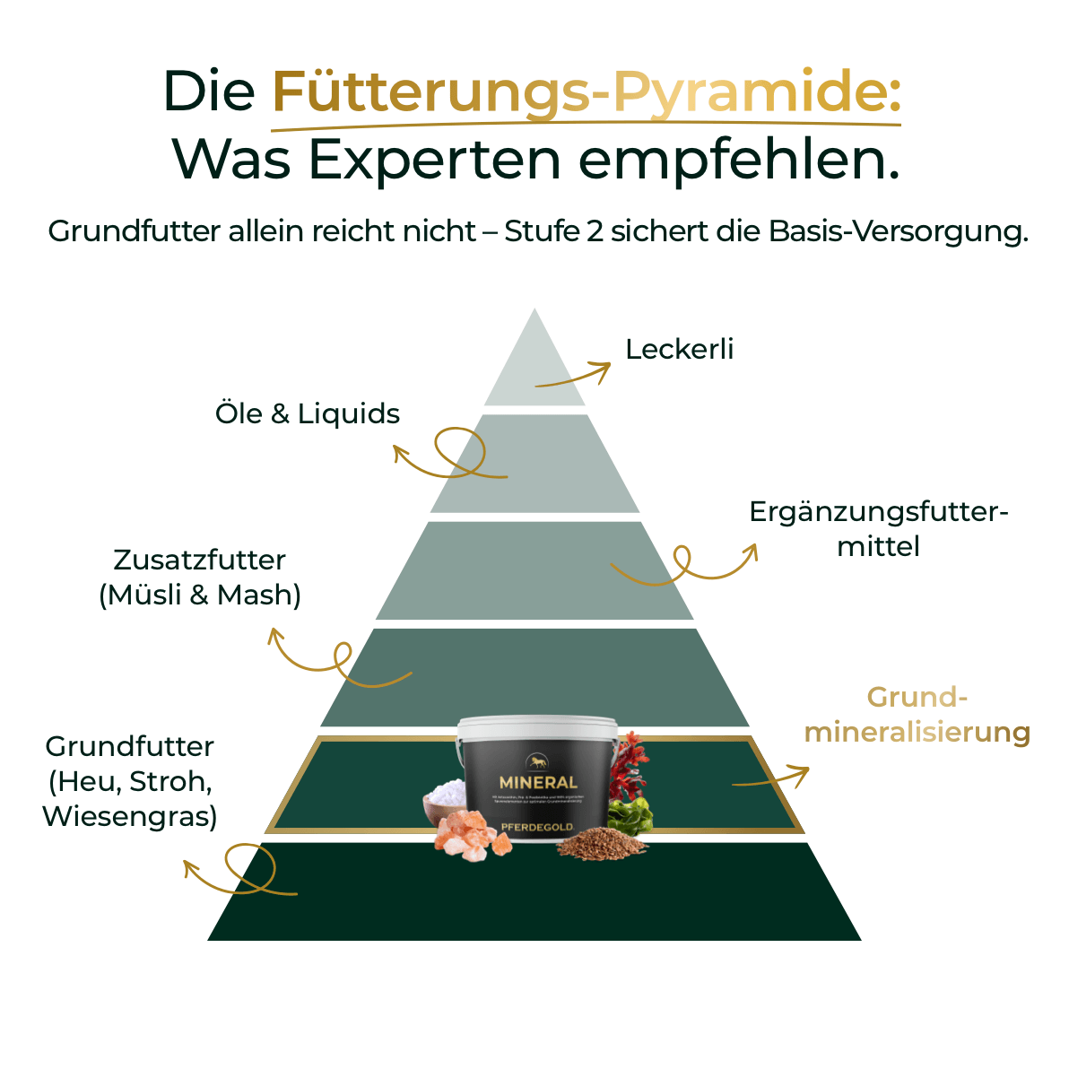 Pferdegold® Mineral 2.0 – Mineralfutter für Pferde mit Spurenelementen & Omega 3