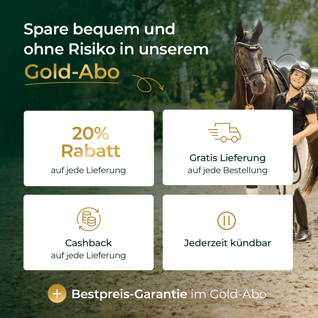 Pferdegold® Muskeln+ 2.0 – Muskelaufbau-Ergänzung für Pferde mit pflanzlichen Proteinen
