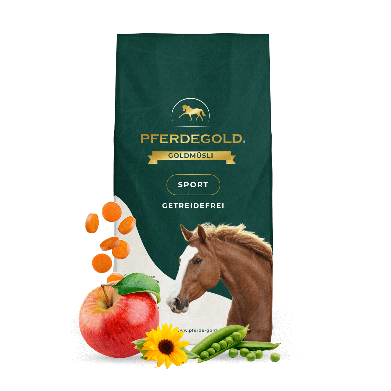 Pferdegold® Goldmüsli® Sport Getreidefrei – Pferdefutter für sportliche Pferde