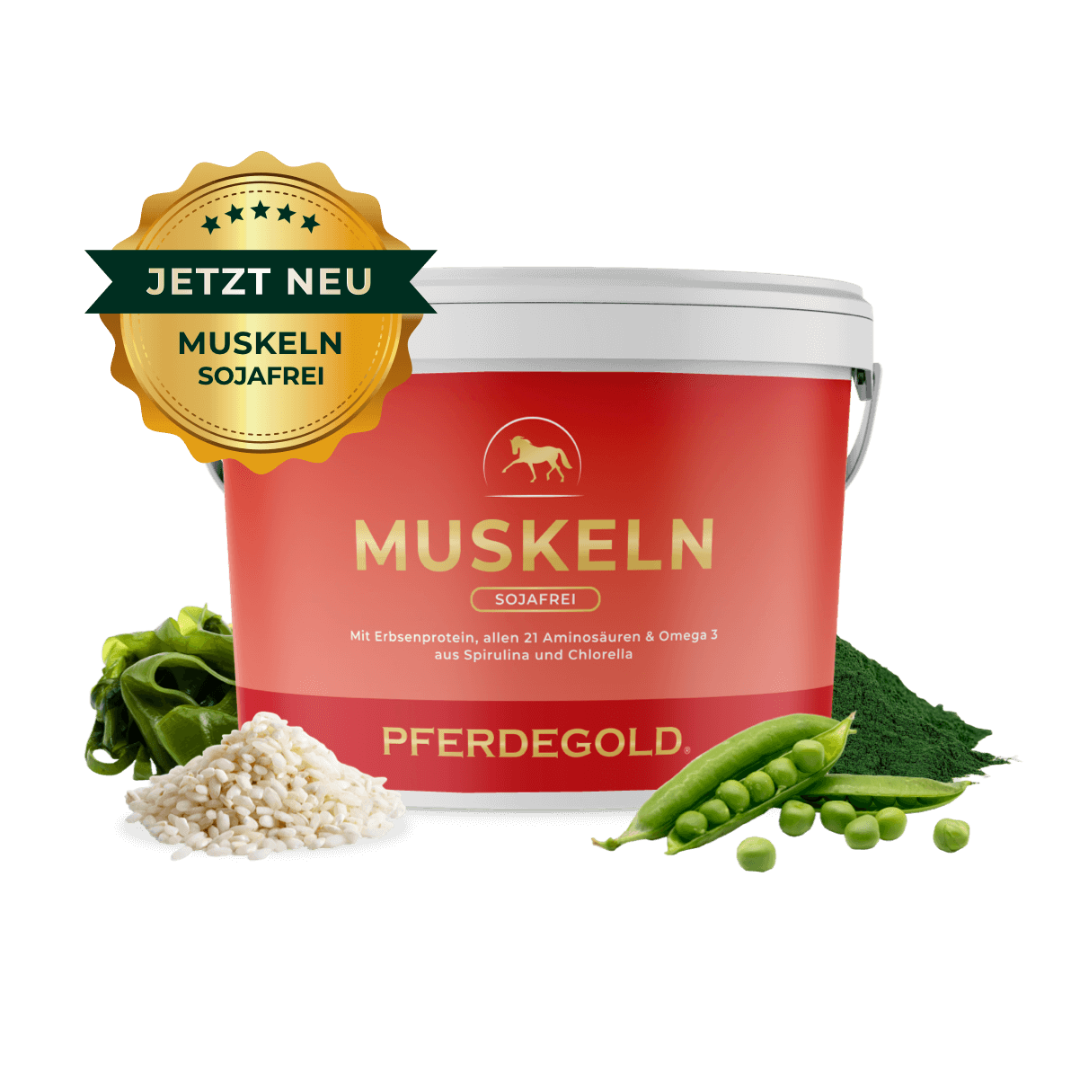 Pferdegold® Muskeln 2.0 Sojafrei – Muskelaufbau-Ergänzung für Pferde 1,5 kg
