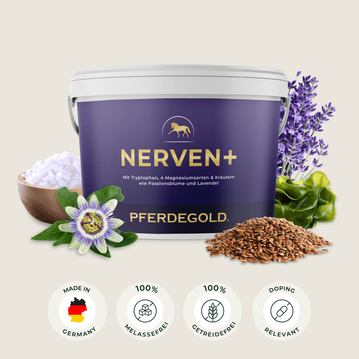 Pferdegold® Nerven+ mit Tryptophan – Ergänzung für nervöse Pferde