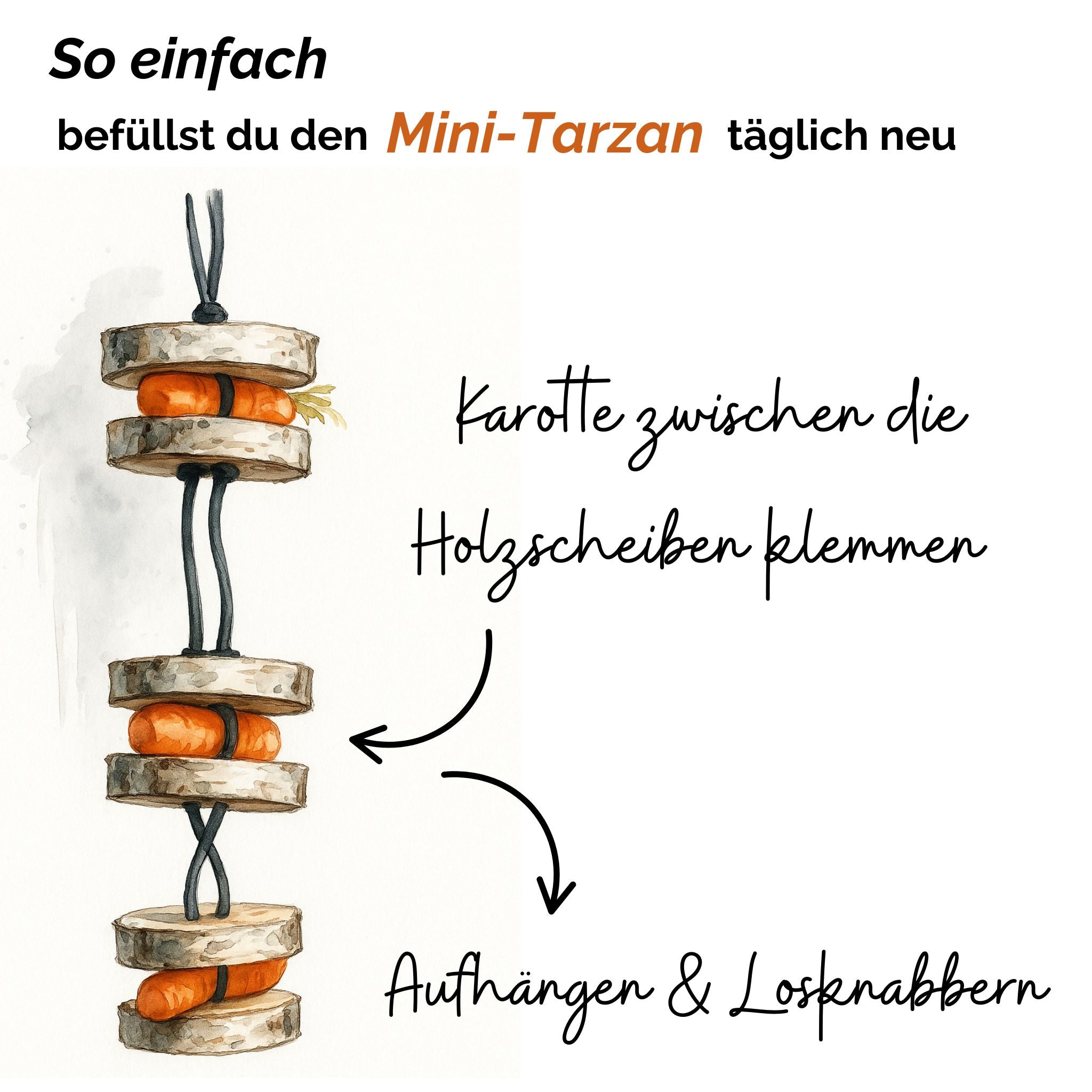 Pferdespielzeug Mini-Tarzan - Spielzeug für Pferde und Ponys gegen Langeweile - Pferdebeschäftigung - TierVita