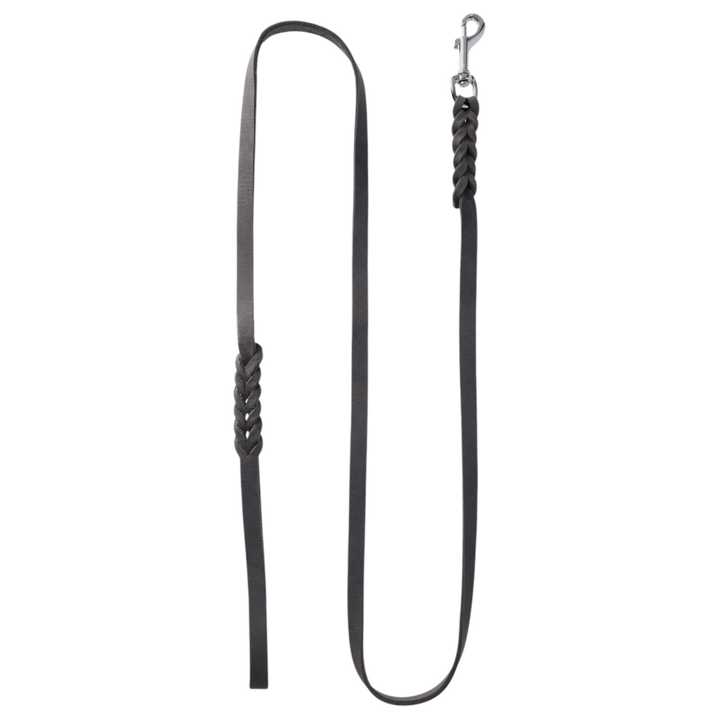 Hundeleine Soft Leder mit Handschlaufe und geflochtenen Element - TierVita