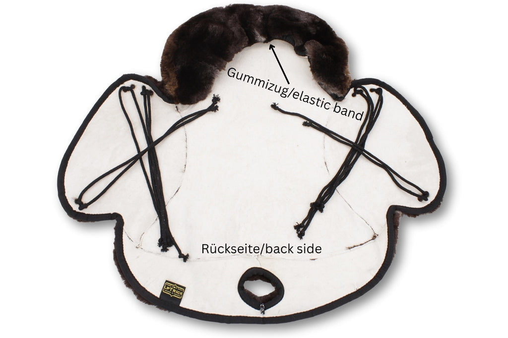 Exklusive Unikate - Lammfell Western Sattelsitzbezug Scheckfell mit Hornausschnitt,