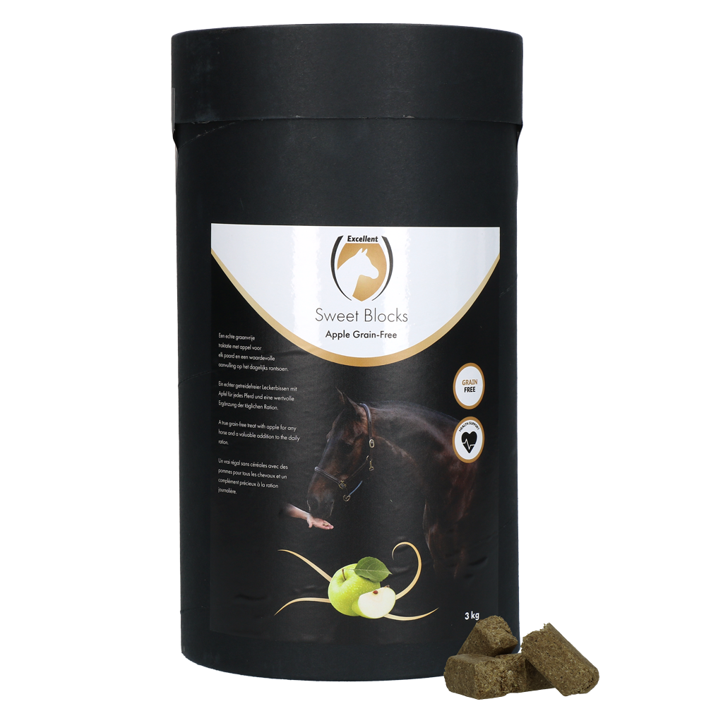 Excellent Horse Sweet Blocks Grain-Free Apfel – Getreidefreie Pferde-Leckerlis 3 kg