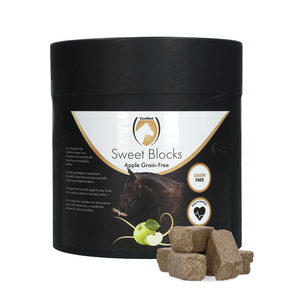 Excellent Horse Sweet Blocks Grain-Free Apfel – Getreidefreie Pferde-Leckerlis 1,2 kg