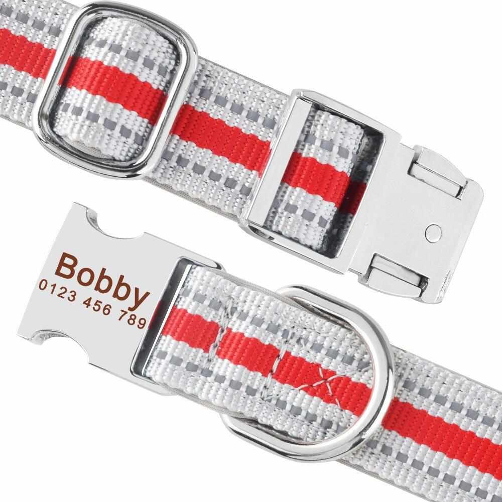 Stark reflektierendes Hundehalsband mit Namen graviert