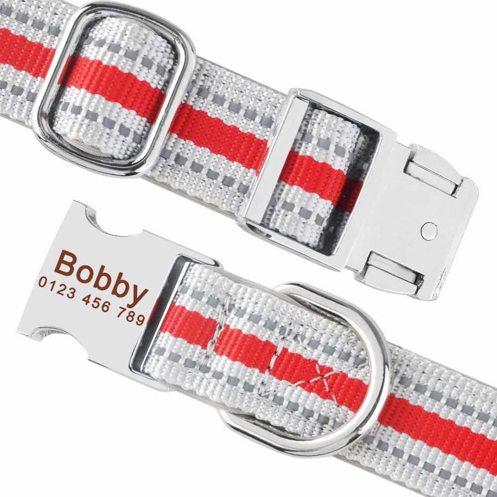 Stark reflektierendes Hundehalsband mit Namen graviert