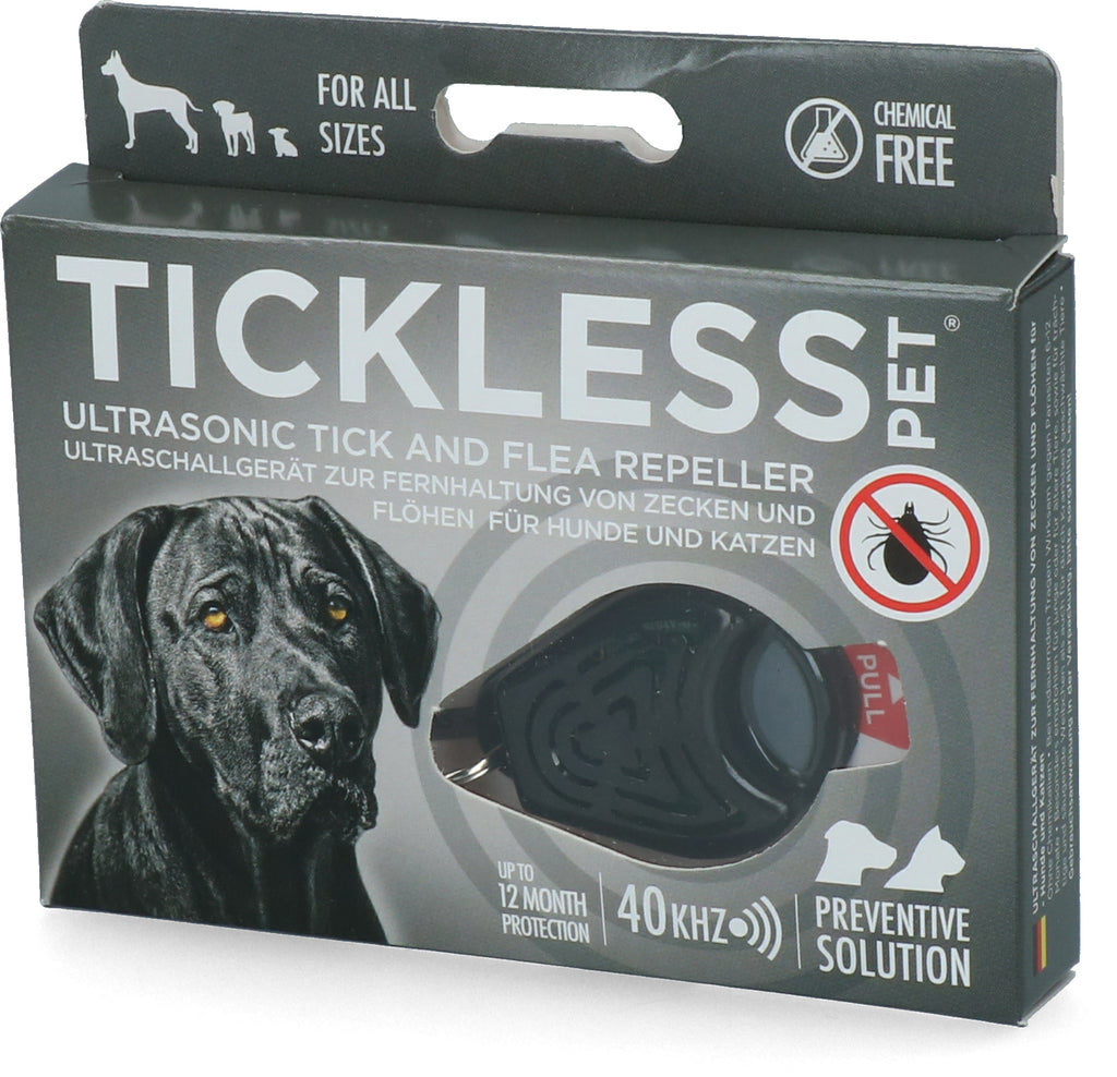 Tickless Pet Ultraschall Zeckenschutz für Hunde & Katzen – 6 Monate | Schwarz
