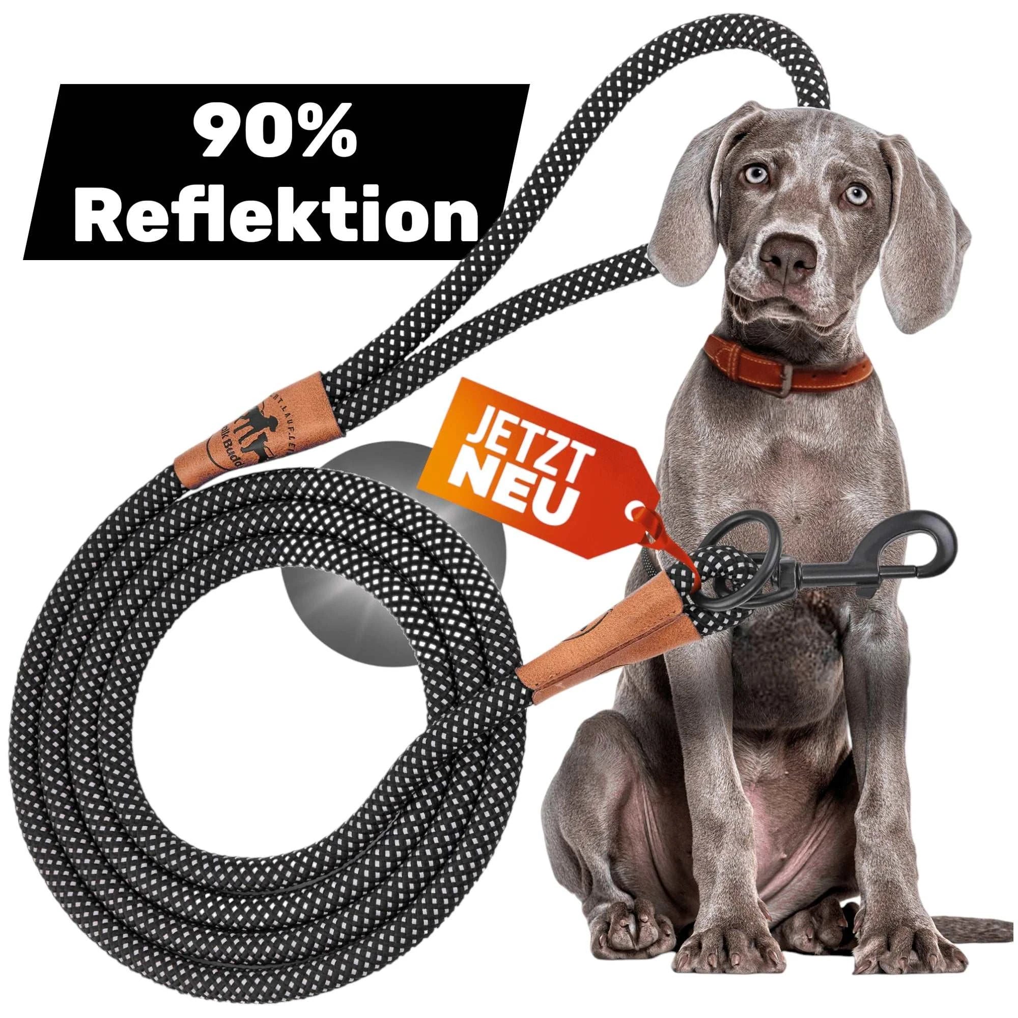 Reflektionsleine GLOW stark reflektierend mit Handschlaufe und vegan