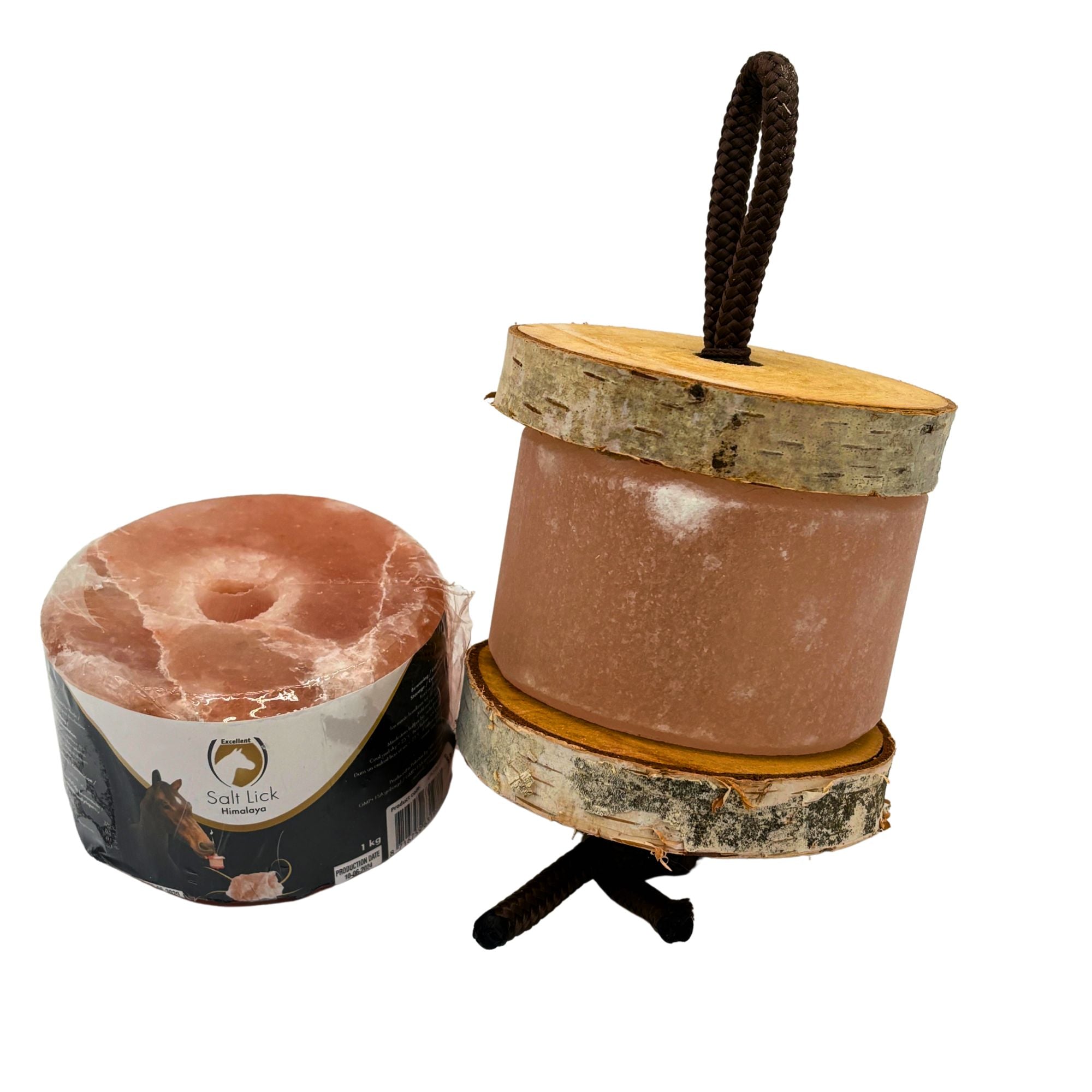 Birkenholz Halterung für Himalaya Lecksteine (1kg) und Schleck Twister Spielzeuge - TierVita