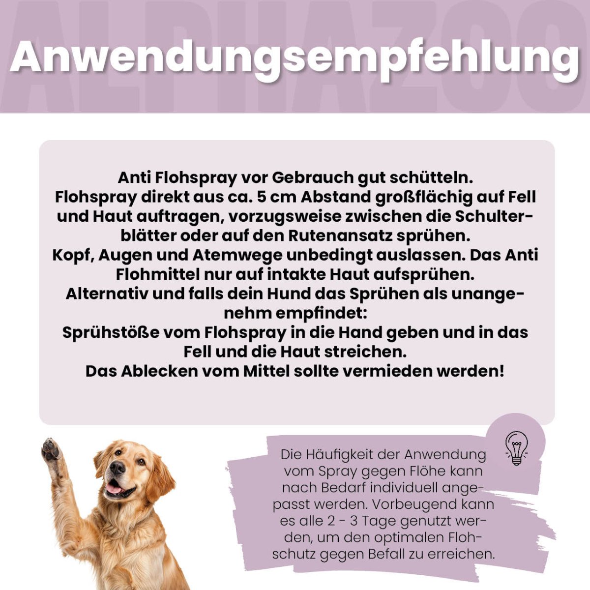 ByeByeVloh Flohspray für Hunde – pflanzlich mit Geraniol, Lavendel & Eukalyptus