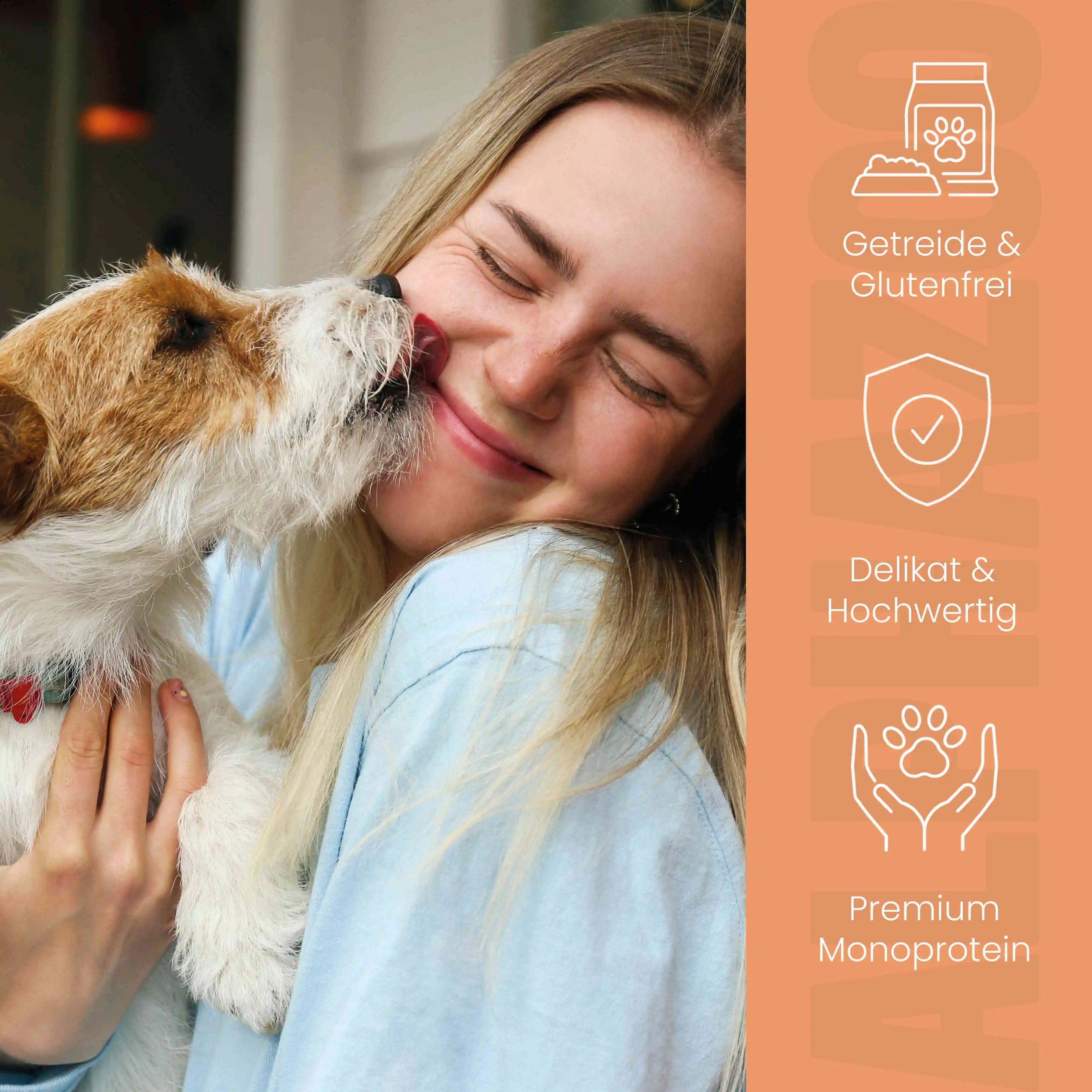 Angus Rind + Lamm Nassfutter für Hunde – 60% Fleisch, mit Leinöl, Apfel & Grünlippmuschel