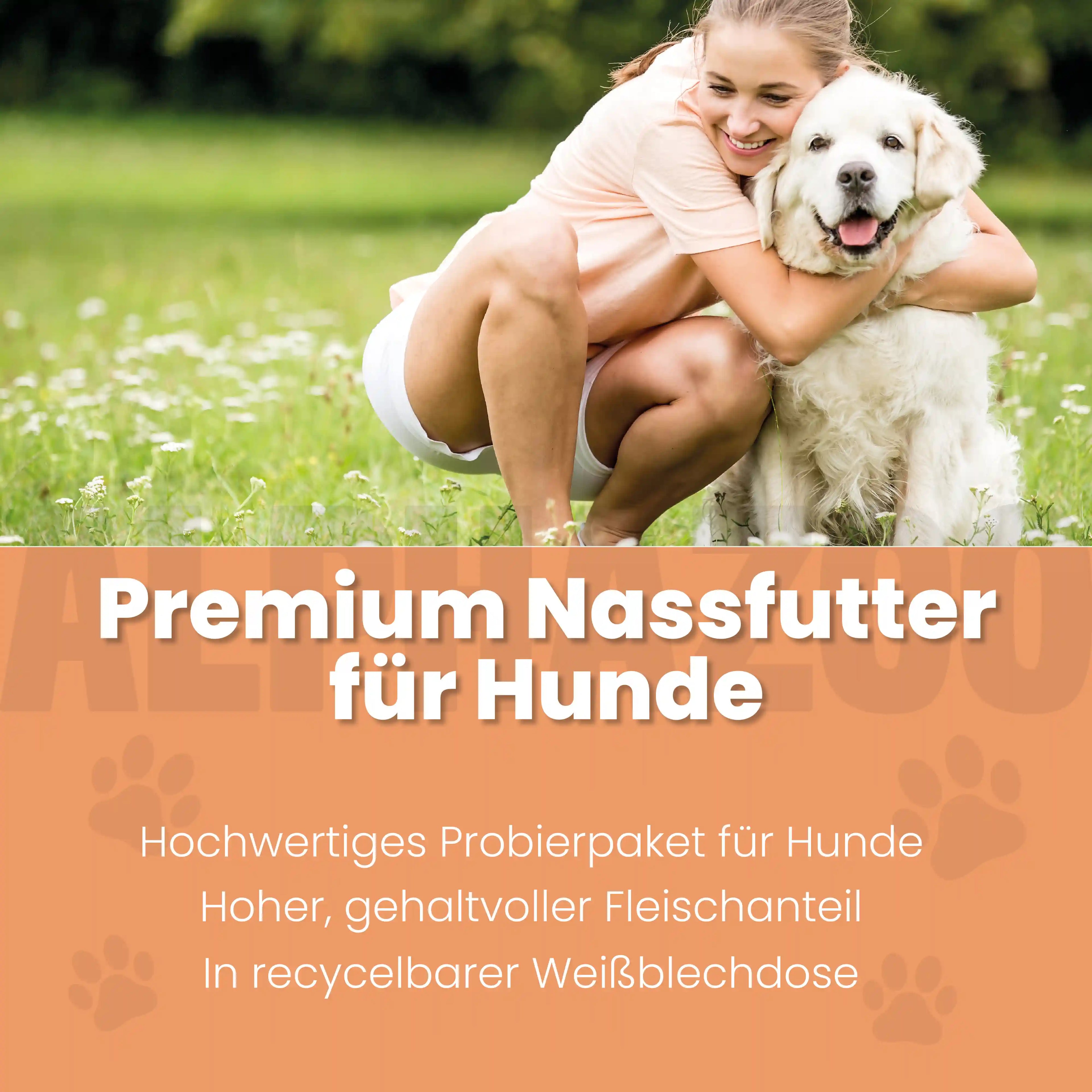 Probierschmaus Hund – 6 Sorten Nassfutter, Mono- & Duoprotein, getreidefrei
