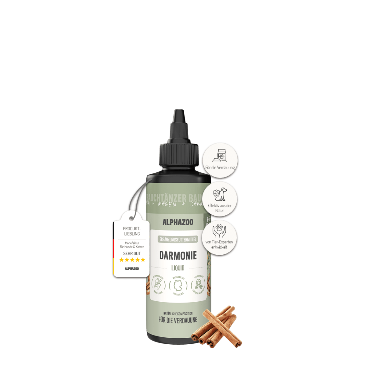 alphazoo Darmonie Liquid für Katzen – Ergänzungsfutter bei Verdauungsproblemen, 100 ml