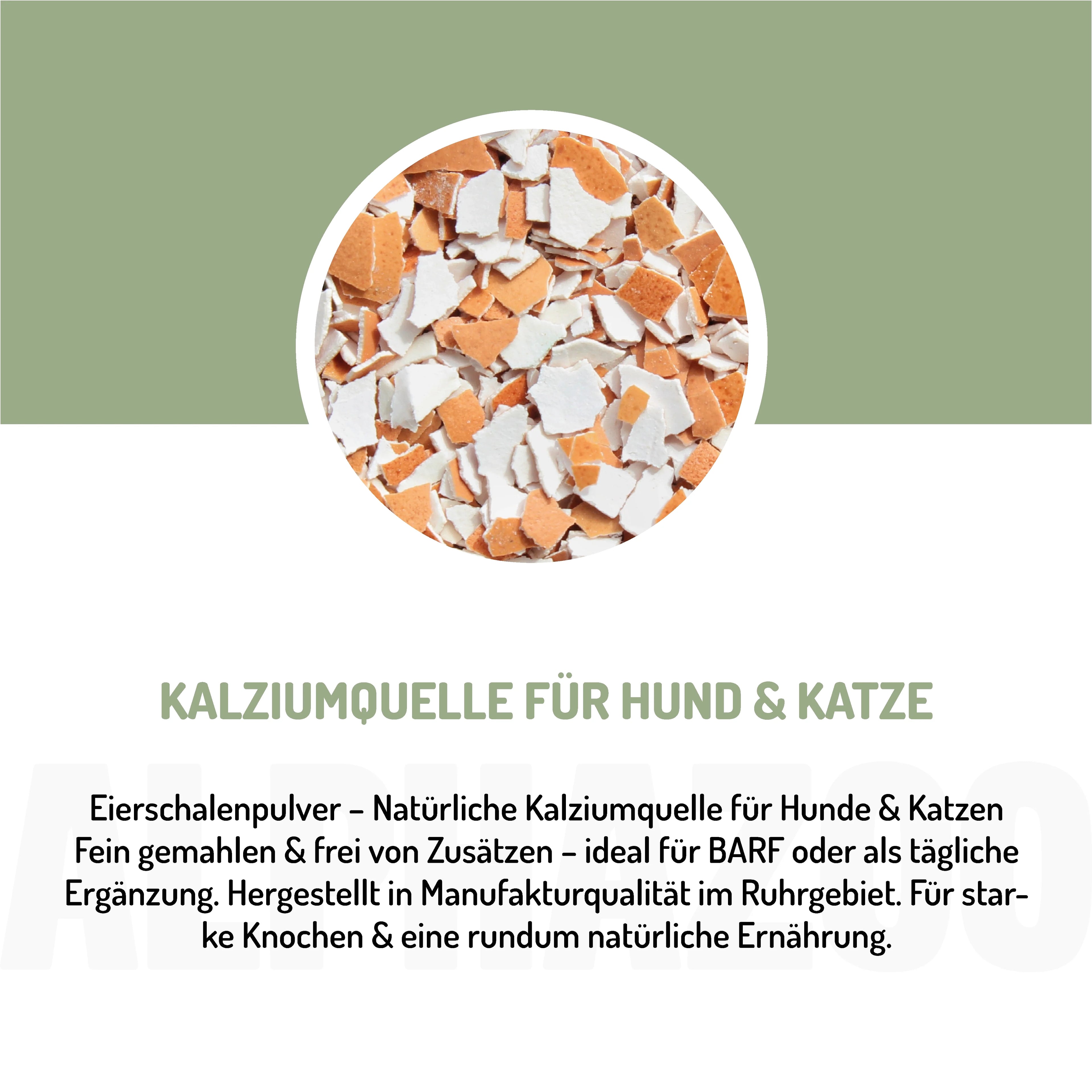 Eierschalenpulver für Hunde & Katzen – 36% Kalzium, ideal zum Barfen