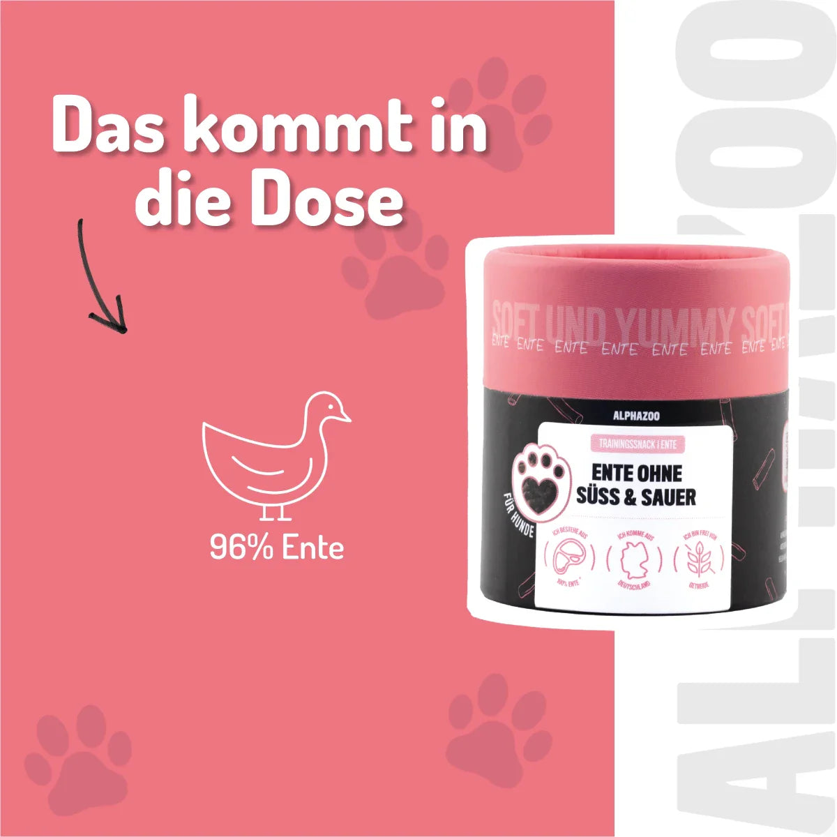 Ente Ohne Süß & Sauer – Softsnack für Hunde, 96% Ente, getreidefrei