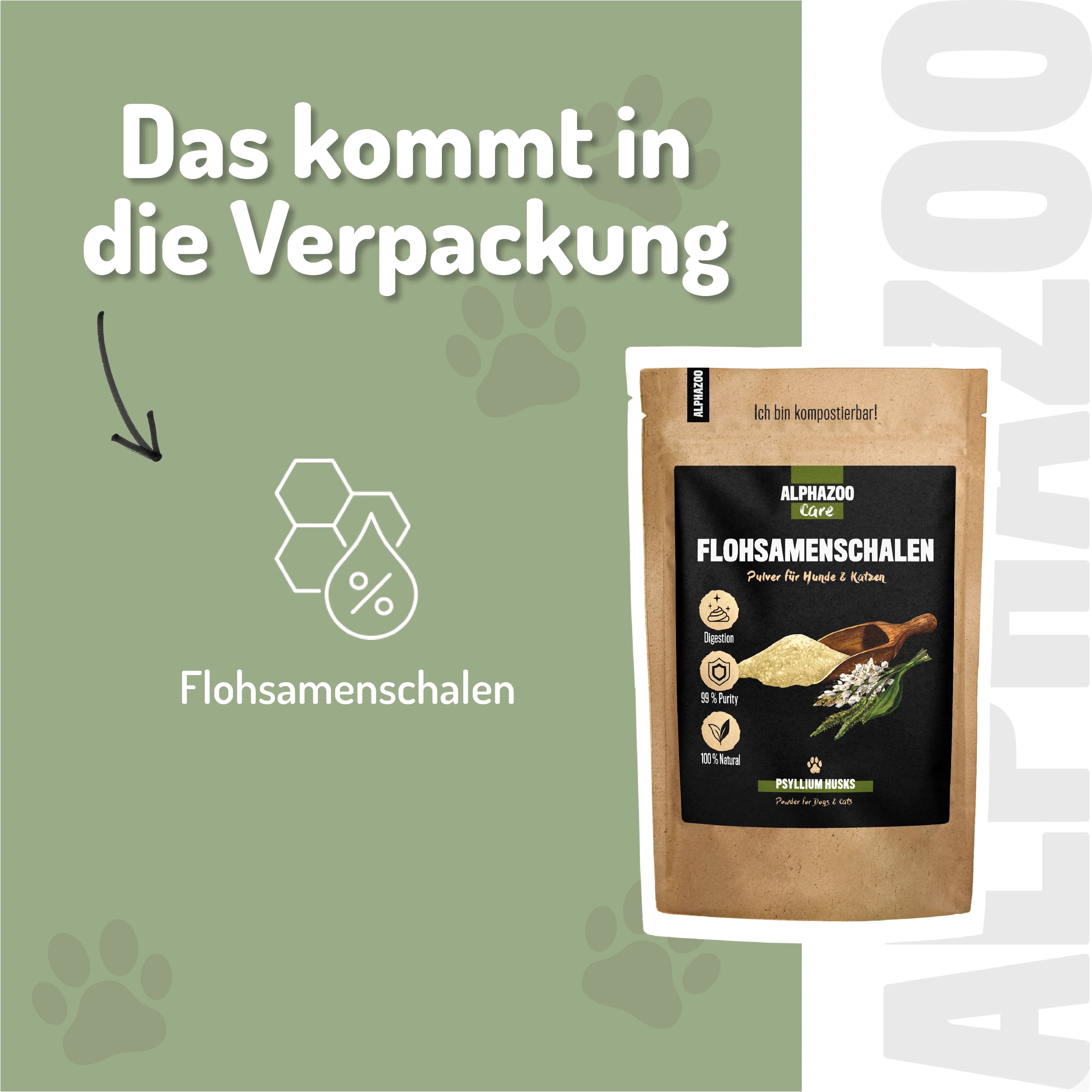 Flohsamenschalen gemahlen für Hunde & Katzen – 99% rein, glutenfrei