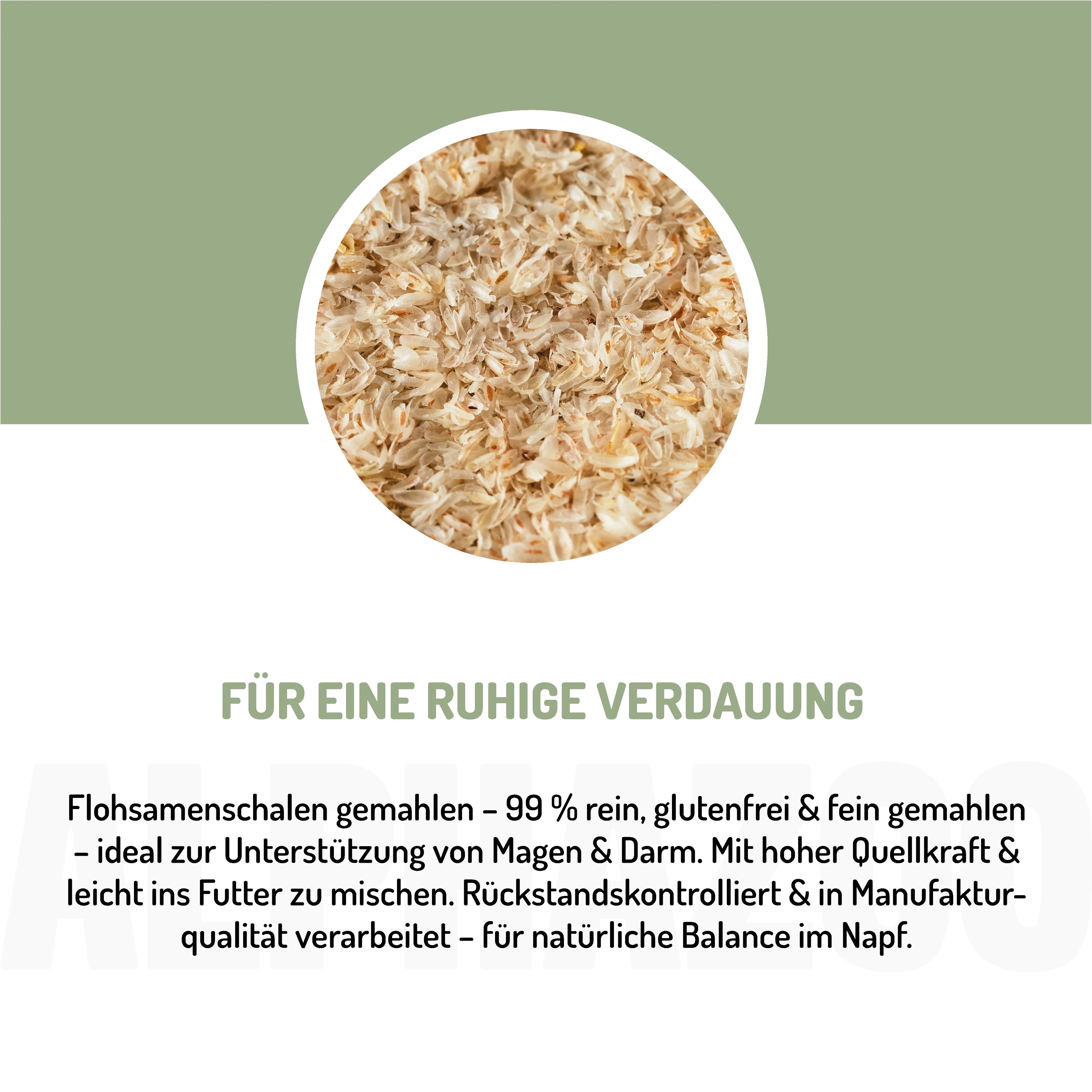 Flohsamenschalen gemahlen für Hunde & Katzen – 99% rein, glutenfrei