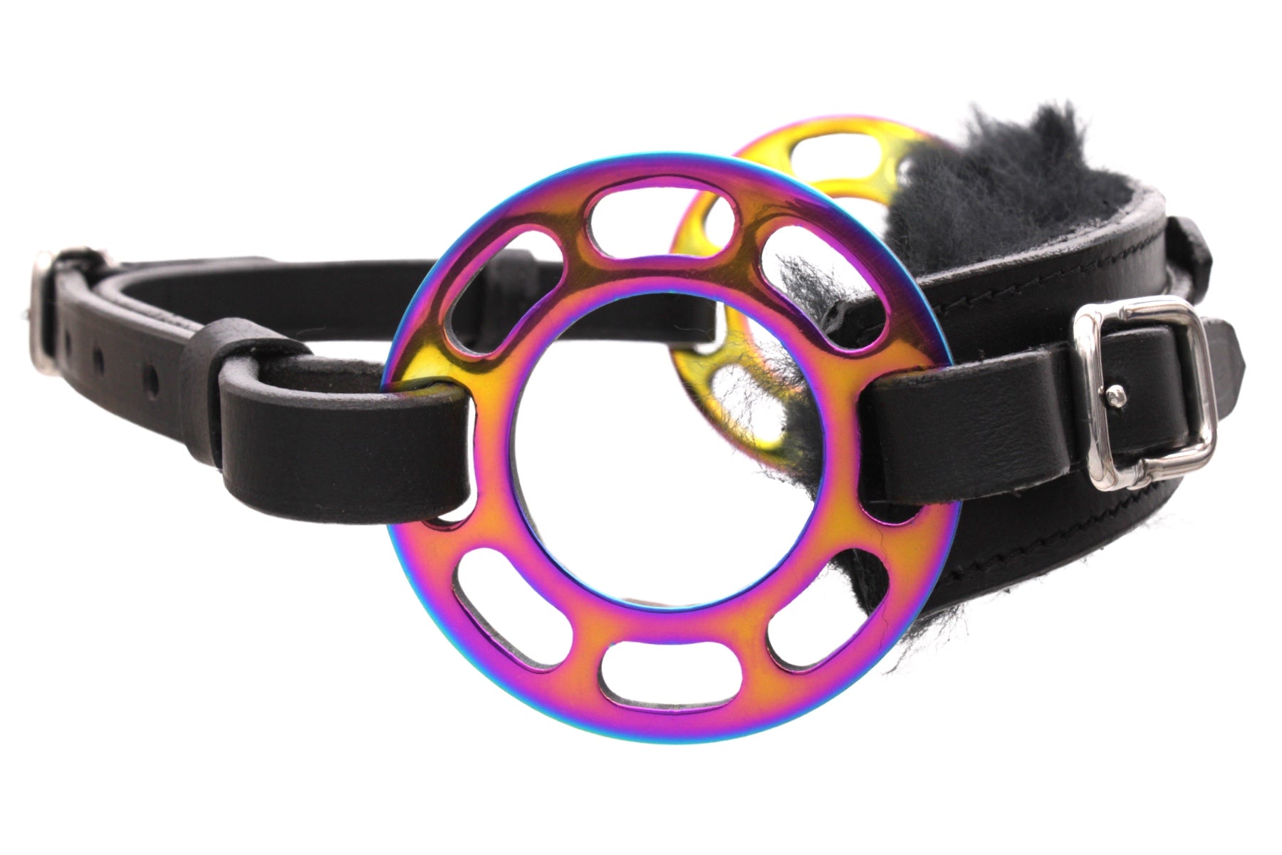 Glücksrad rainbow, bunt-schwarz, rainbow, mit Lammfell