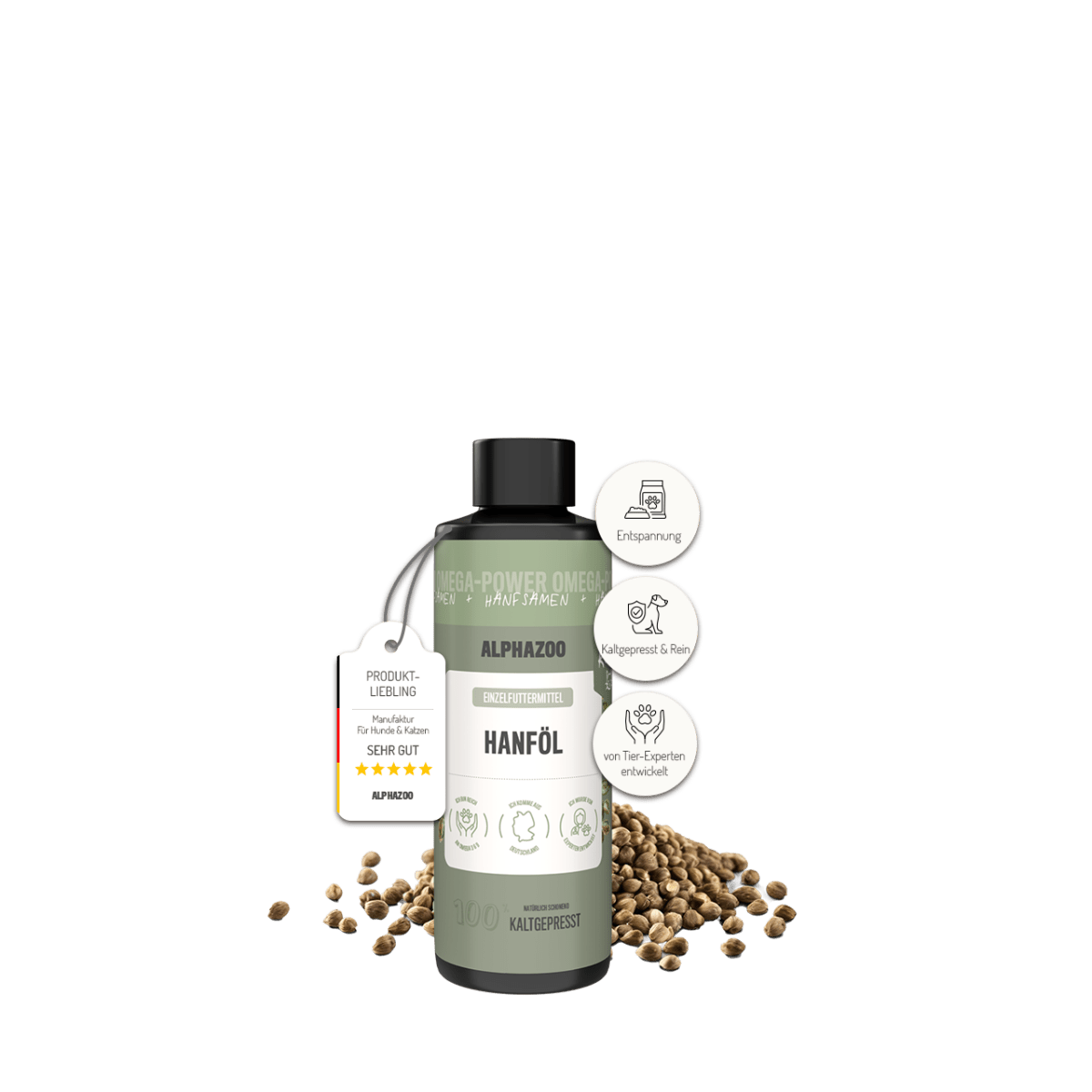 Hanföl für Katzen – kaltgepresst, THC-frei, optimales Omega-3/6-Verhältnis
