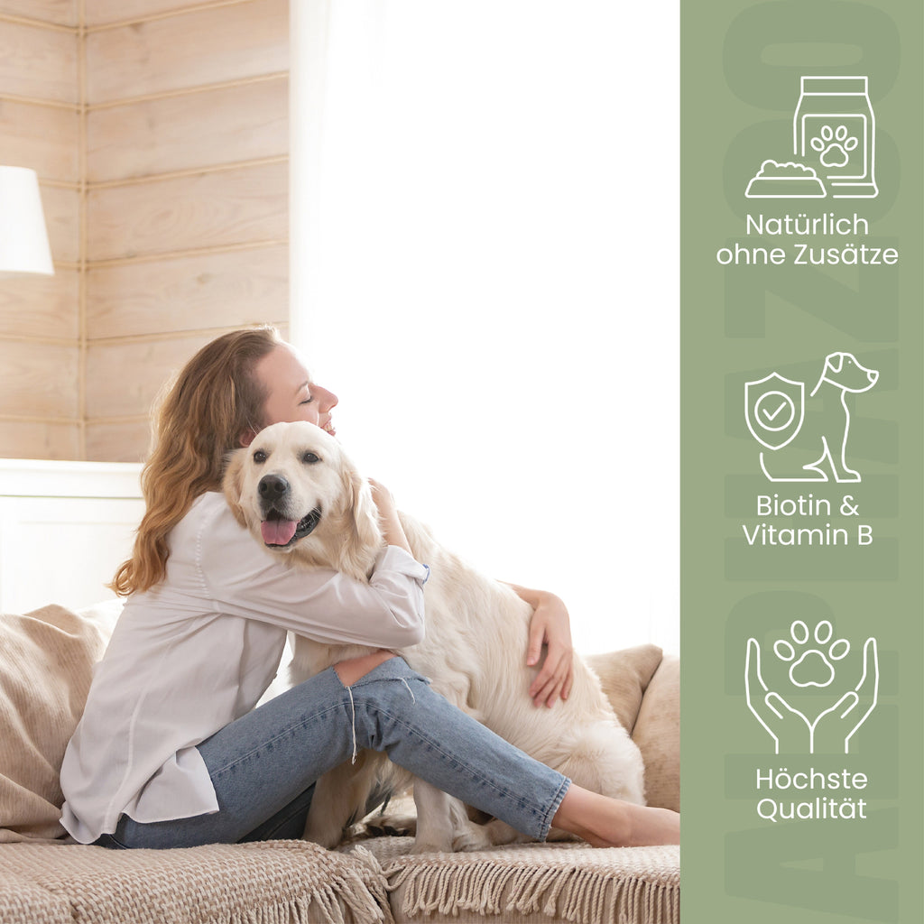 Bierhefe Pulver für Hunde & Katzen – natürliche B-Vitamine & Biotin für Fell & Haut