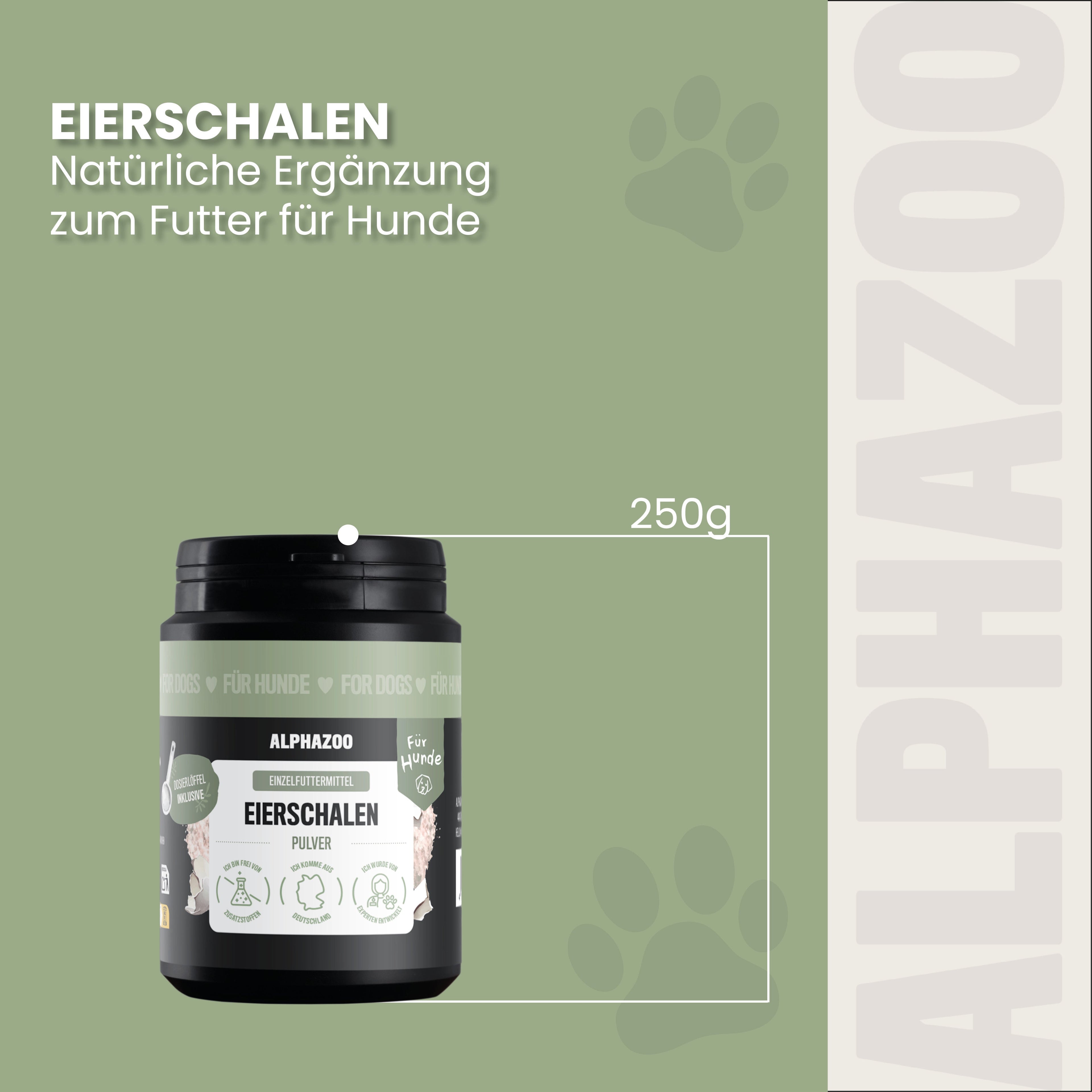Eierschalenpulver für Hunde & Katzen – 36% Kalzium, ideal zum Barfen