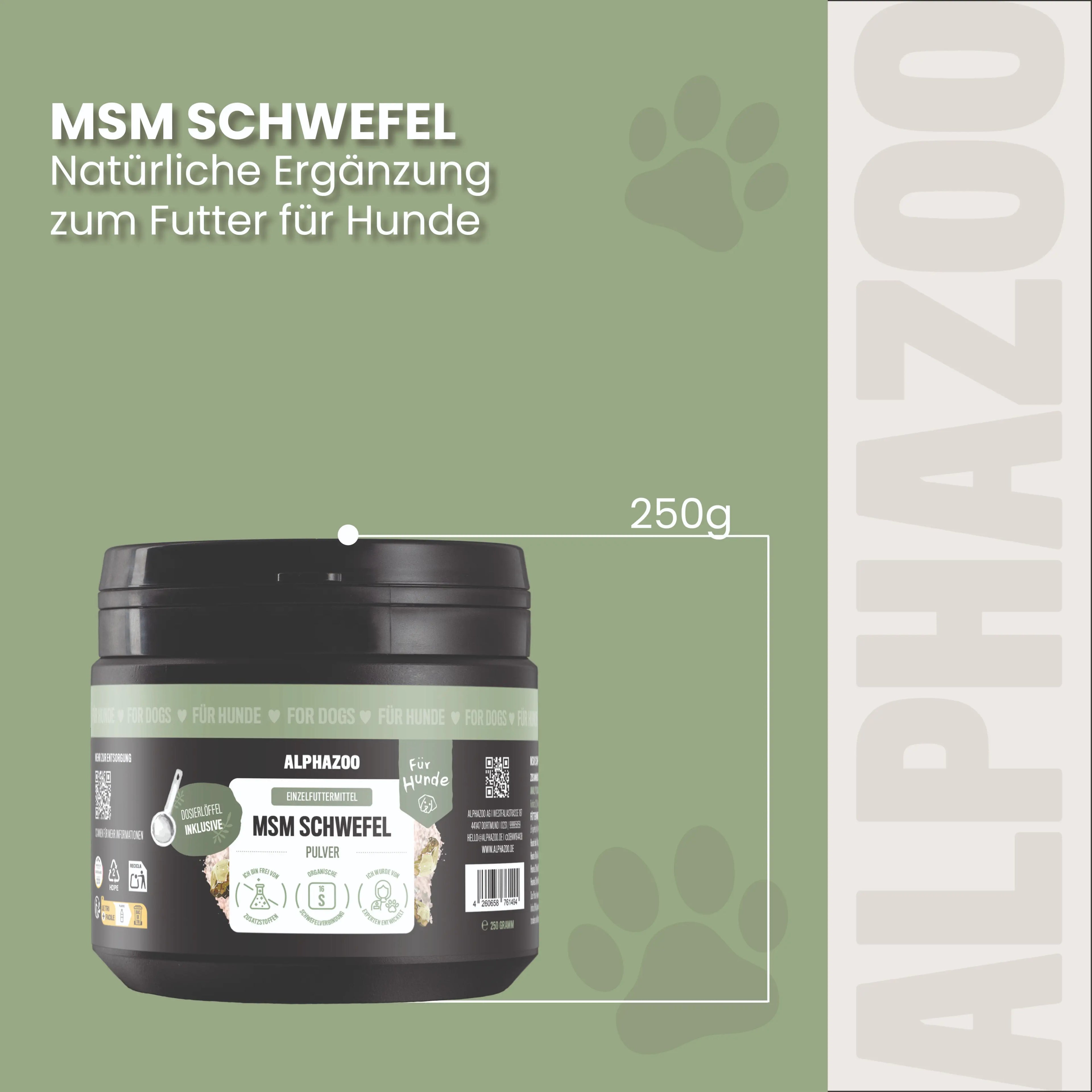 MSM Pulver für Hunde & Katzen – organischer Schwefel für Gelenke & Fell