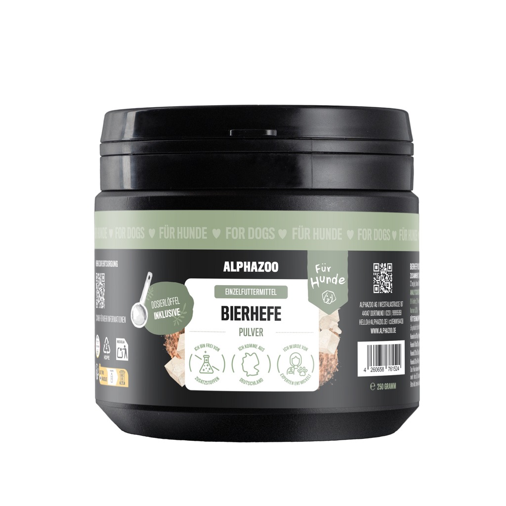 Bierhefe Pulver für Hunde & Katzen – natürliche B-Vitamine & Biotin für Fell & Haut