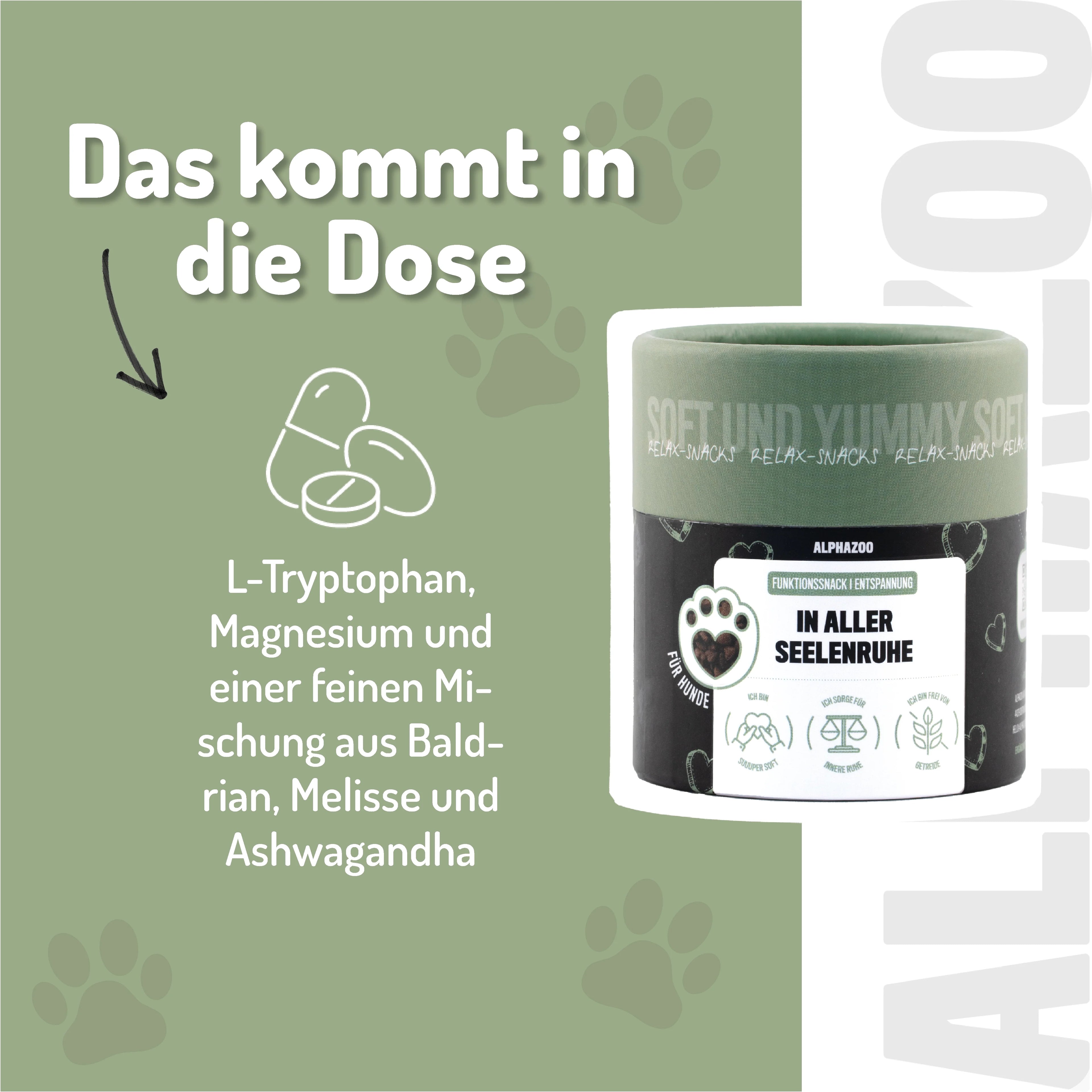 In Aller Seelenruhe – Beruhigungssnack für Hunde mit Baldrian, Ashwagandha & L-Tryptophan