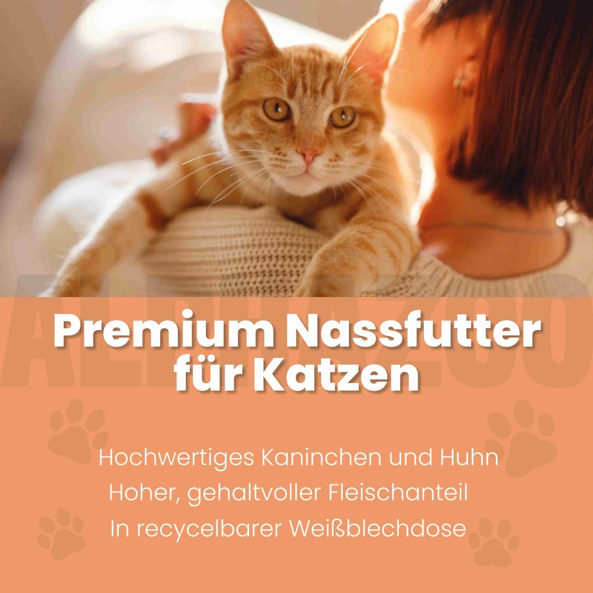 Kaninchen + Huhn Nassfutter für Katzen – 65% Fleisch, mit Lachsöl, Pastinake & Katzenminze