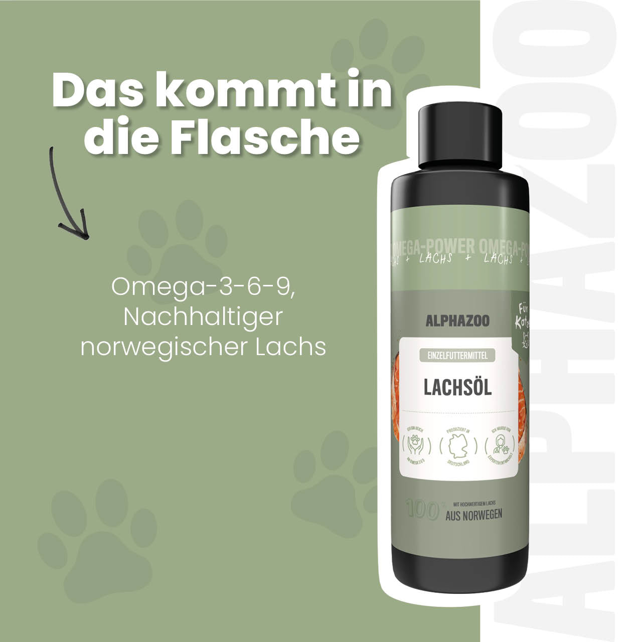 Lachsöl für Katzen – EPA & DHA aus norwegischem Lachs, 100ml & 250ml