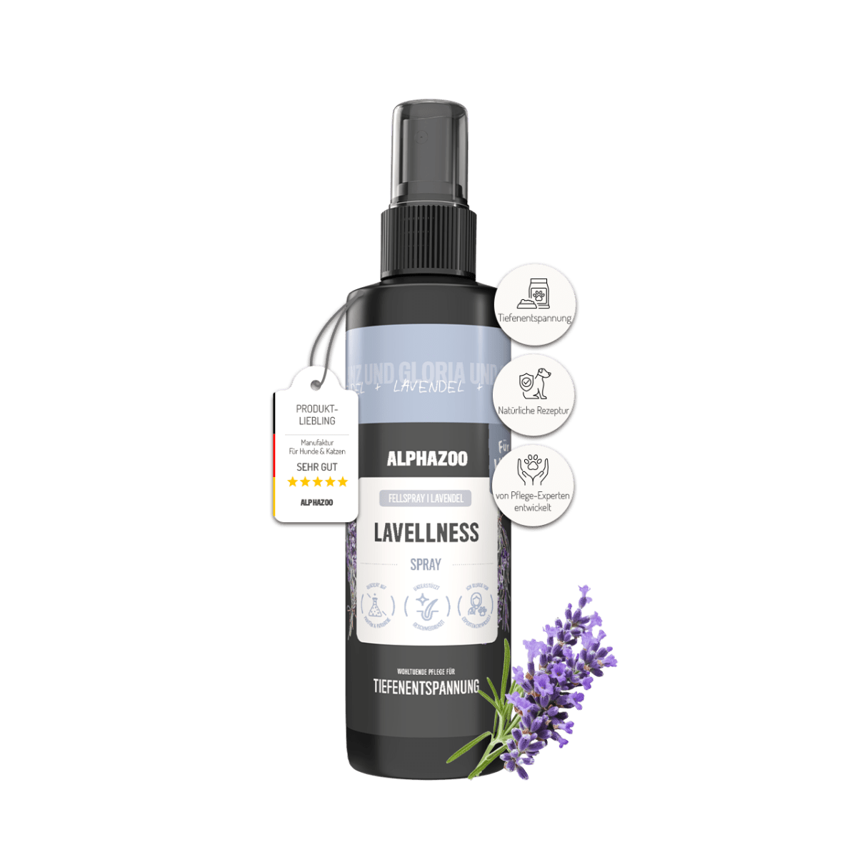 Lavellness Fellspray für Hunde – mit Lavendel, Sheabutter & Panthenol, silikonfrei