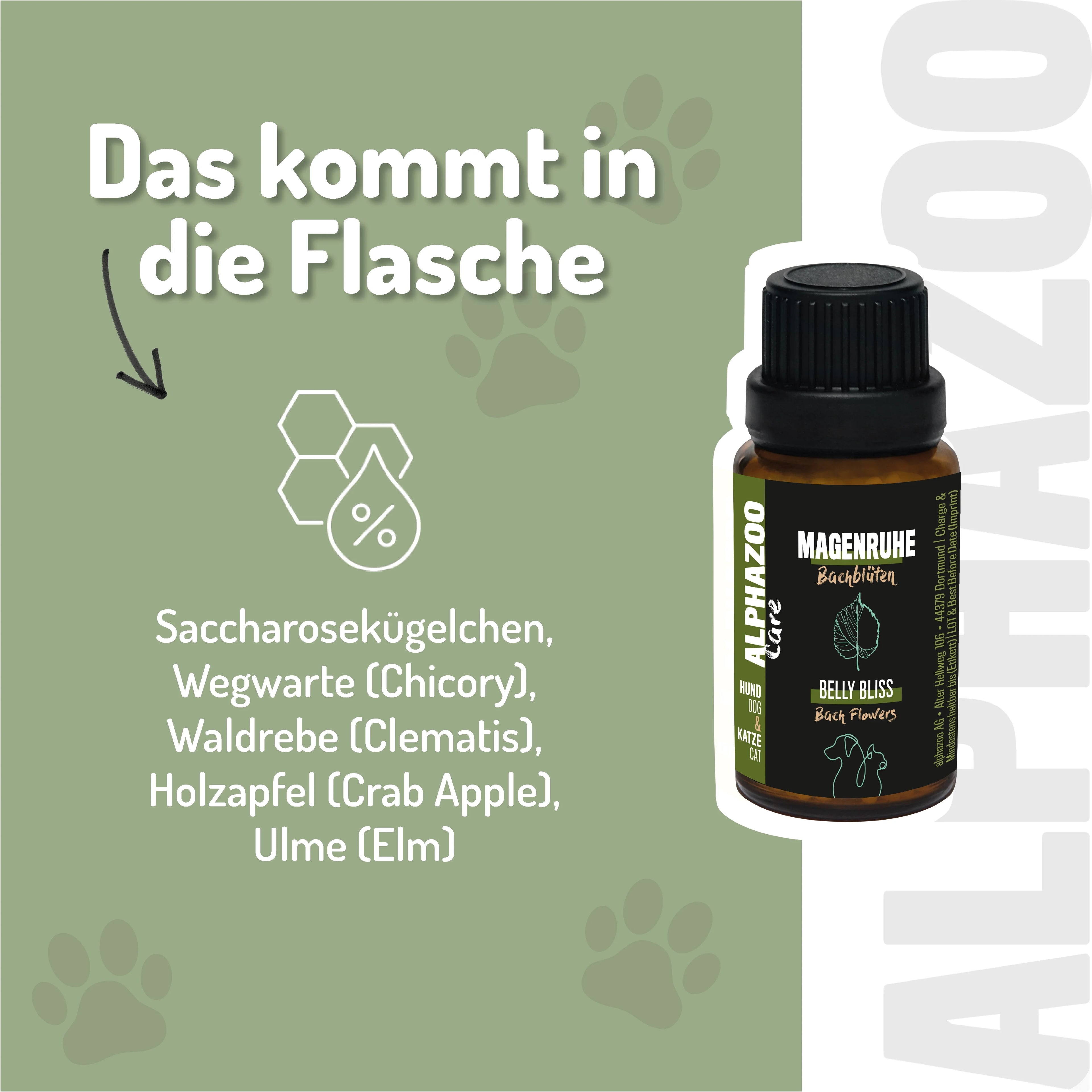 Magenruhe Bachblüten Globuli für Hunde & Katzen – 15g
