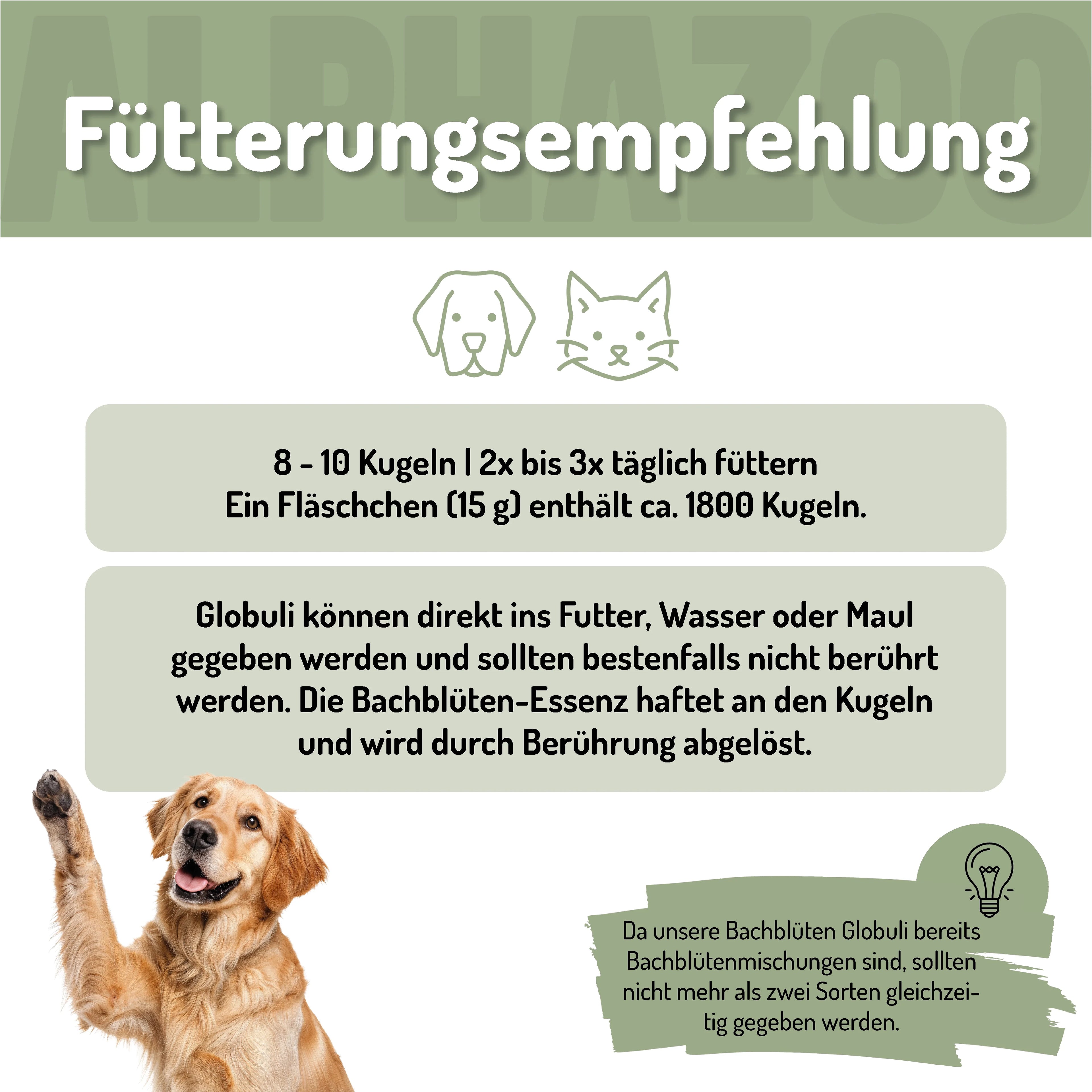 Magenruhe Bachblüten Globuli für Hunde & Katzen – 15g
