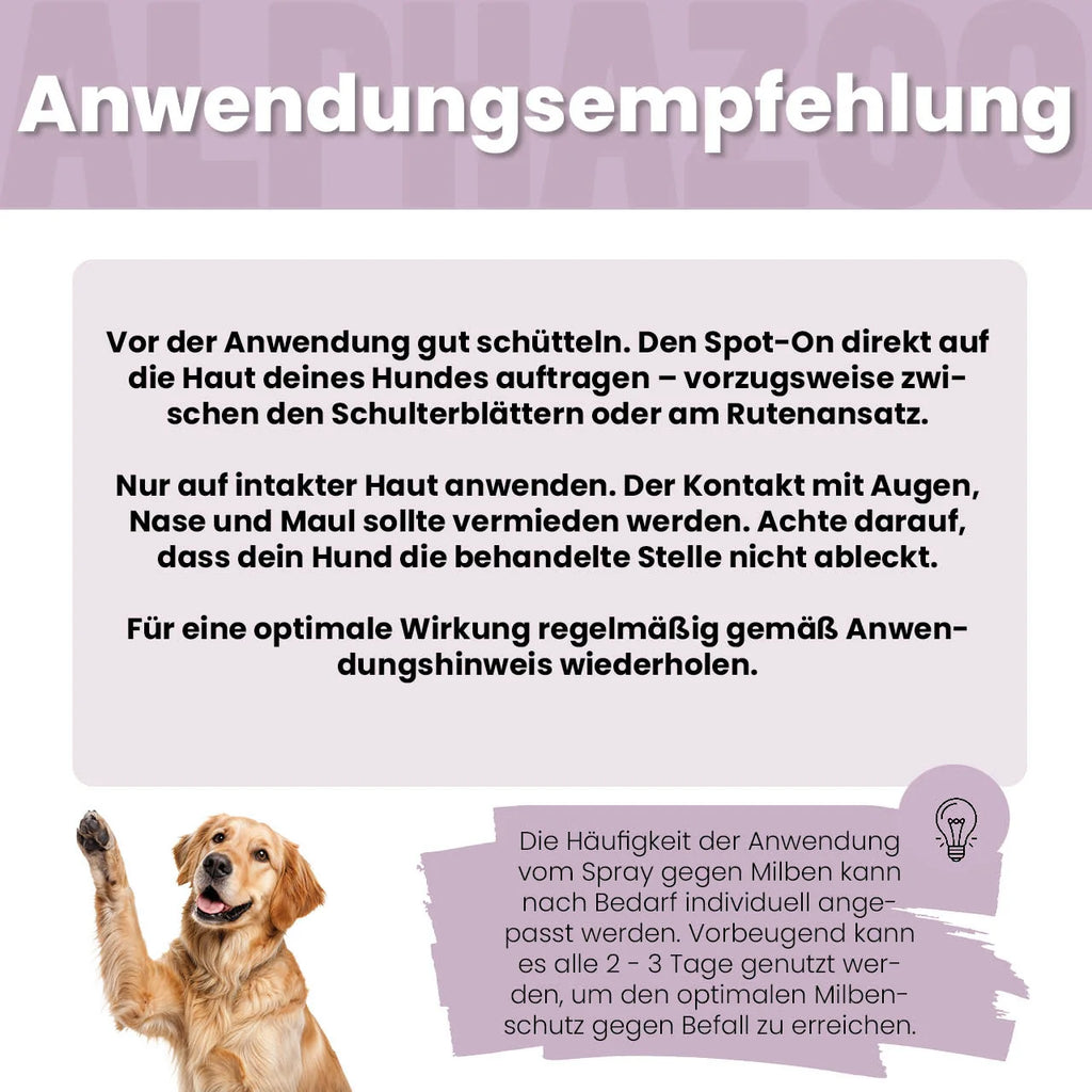 MilbHunter Spot-On für Hunde – pflanzlich mit Geraniol, punktgenau & stressfrei