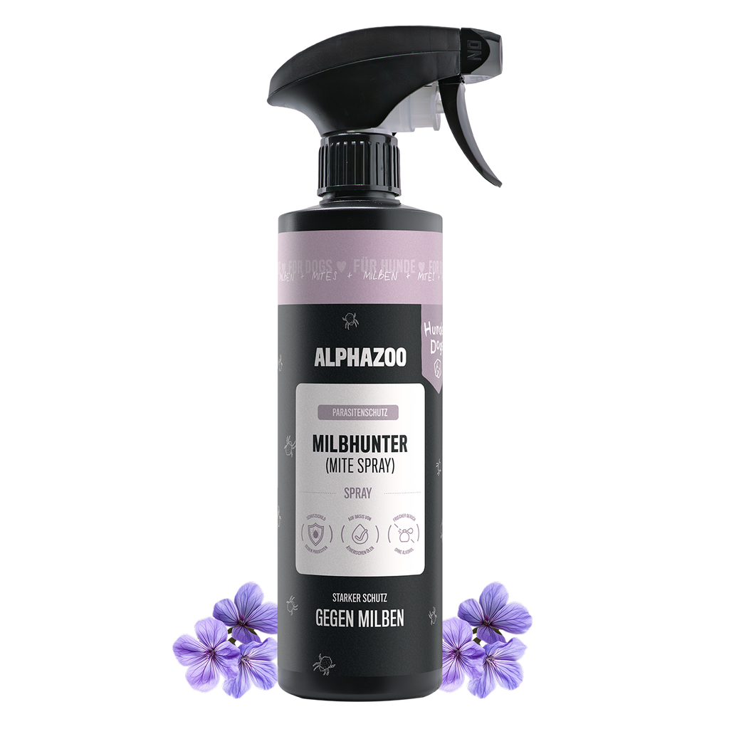 MilbHunter Milbenspray für Hunde – pflanzlich mit Geraniol & Zitronen-Eukalyptus