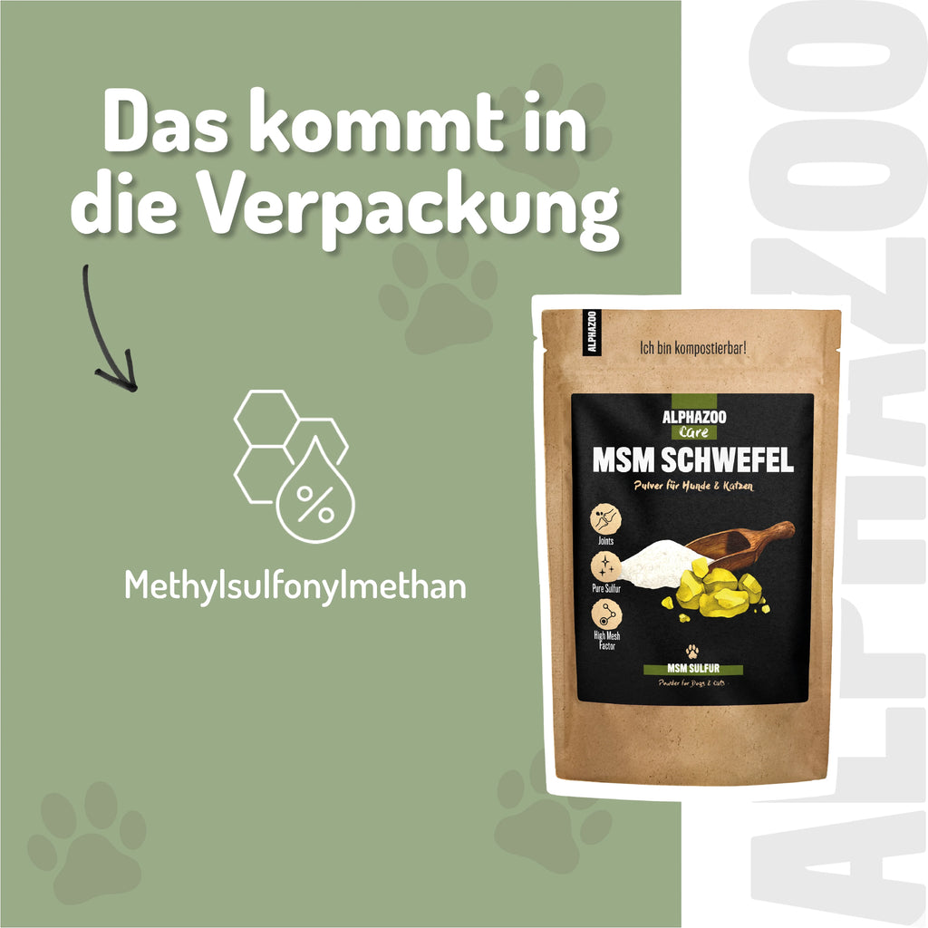 MSM Pulver für Hunde & Katzen – organischer Schwefel für Gelenke & Fell