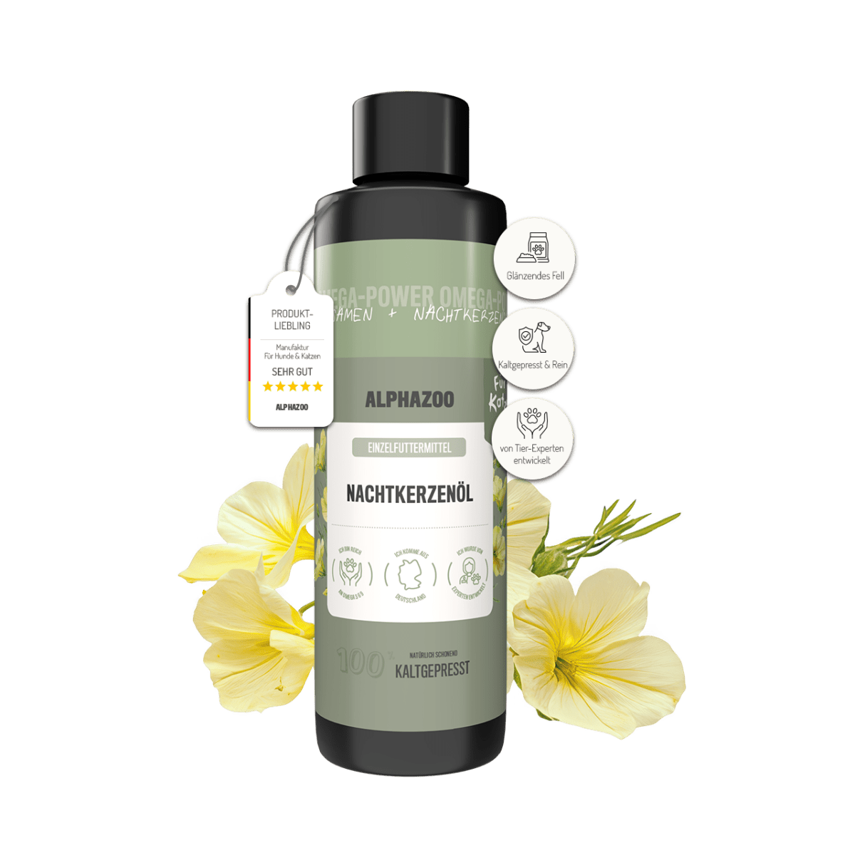 Nachtkerzenöl für Katzen – kaltgepresst & naturbelassen