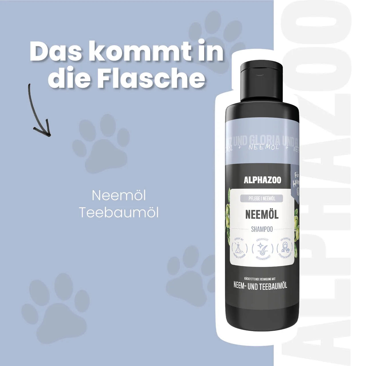 Neemöl Shampoo für Hunde – mit Neemöl & Teebaumöl, silikonfrei & parabenfrei