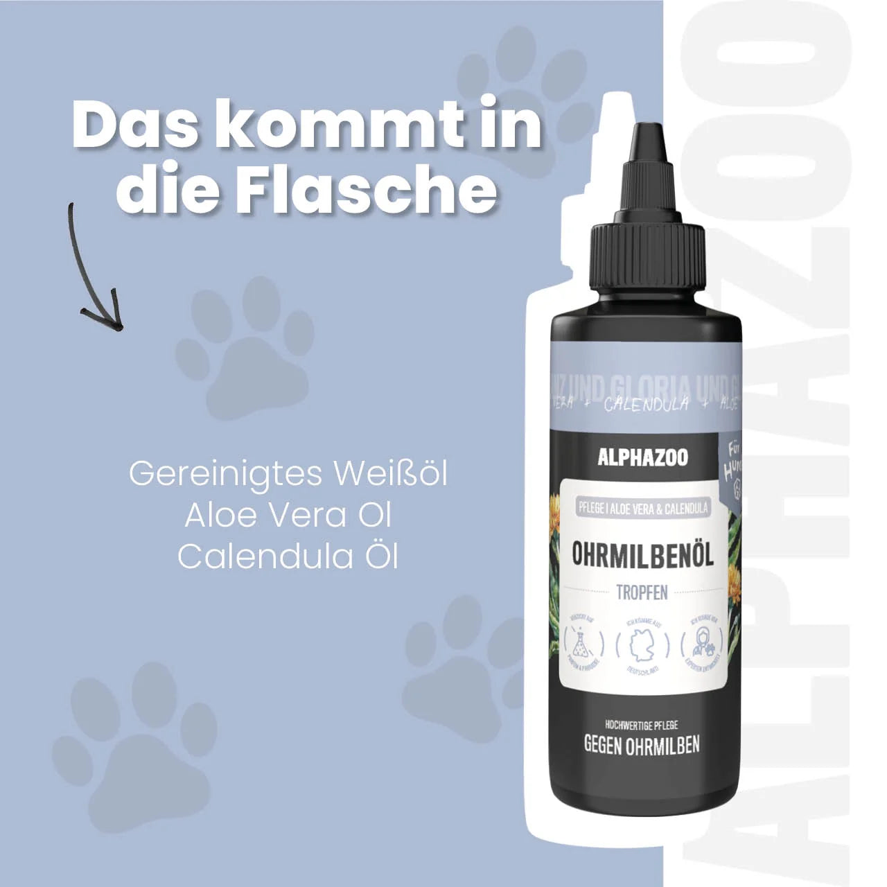 Ohrmilbenöl für Hunde – mit Aloe Vera & Calendula, sanft & pflegend