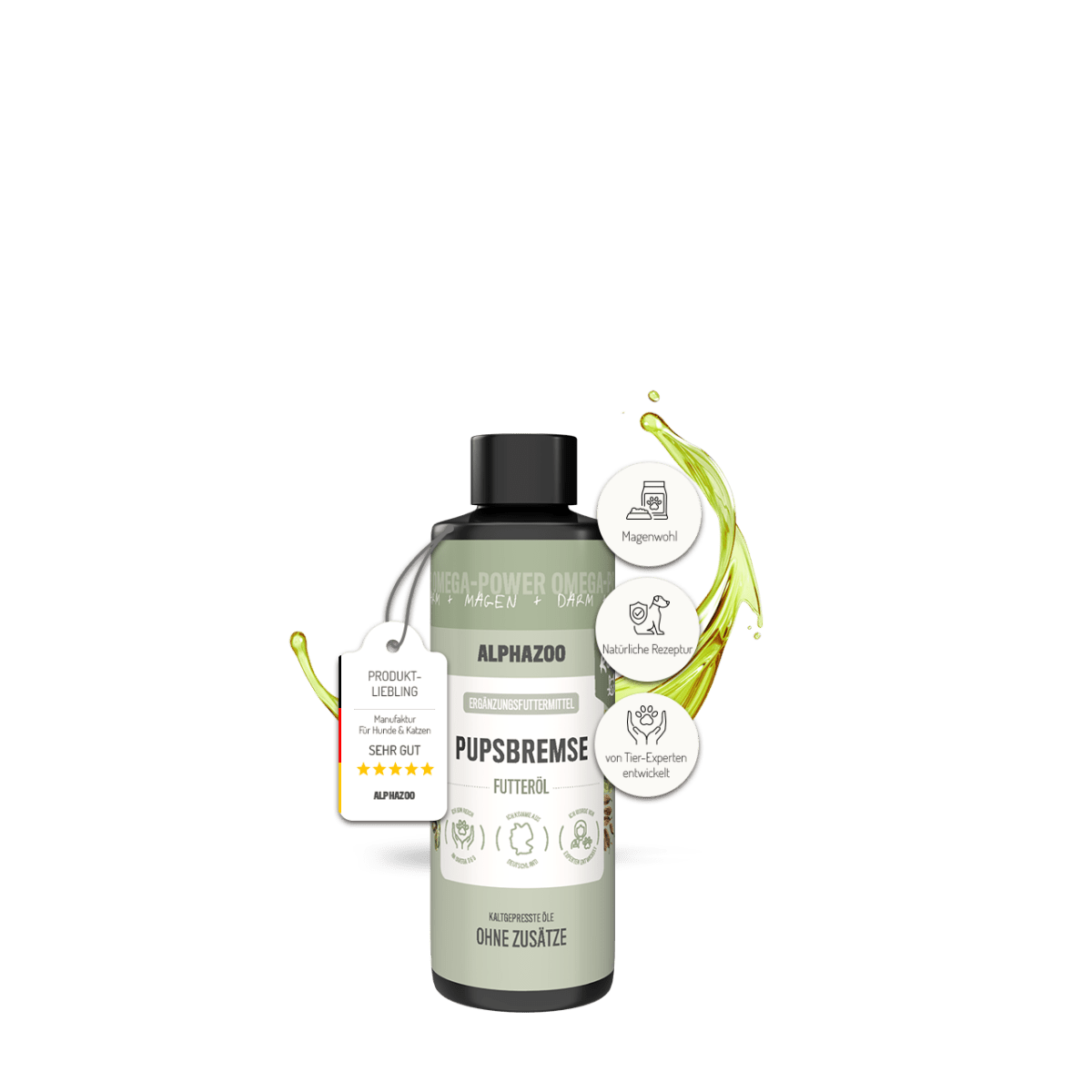 Pupsbremse Futteröl für Katzen – Lein, Hanf & Kürbiskern kaltgepresst