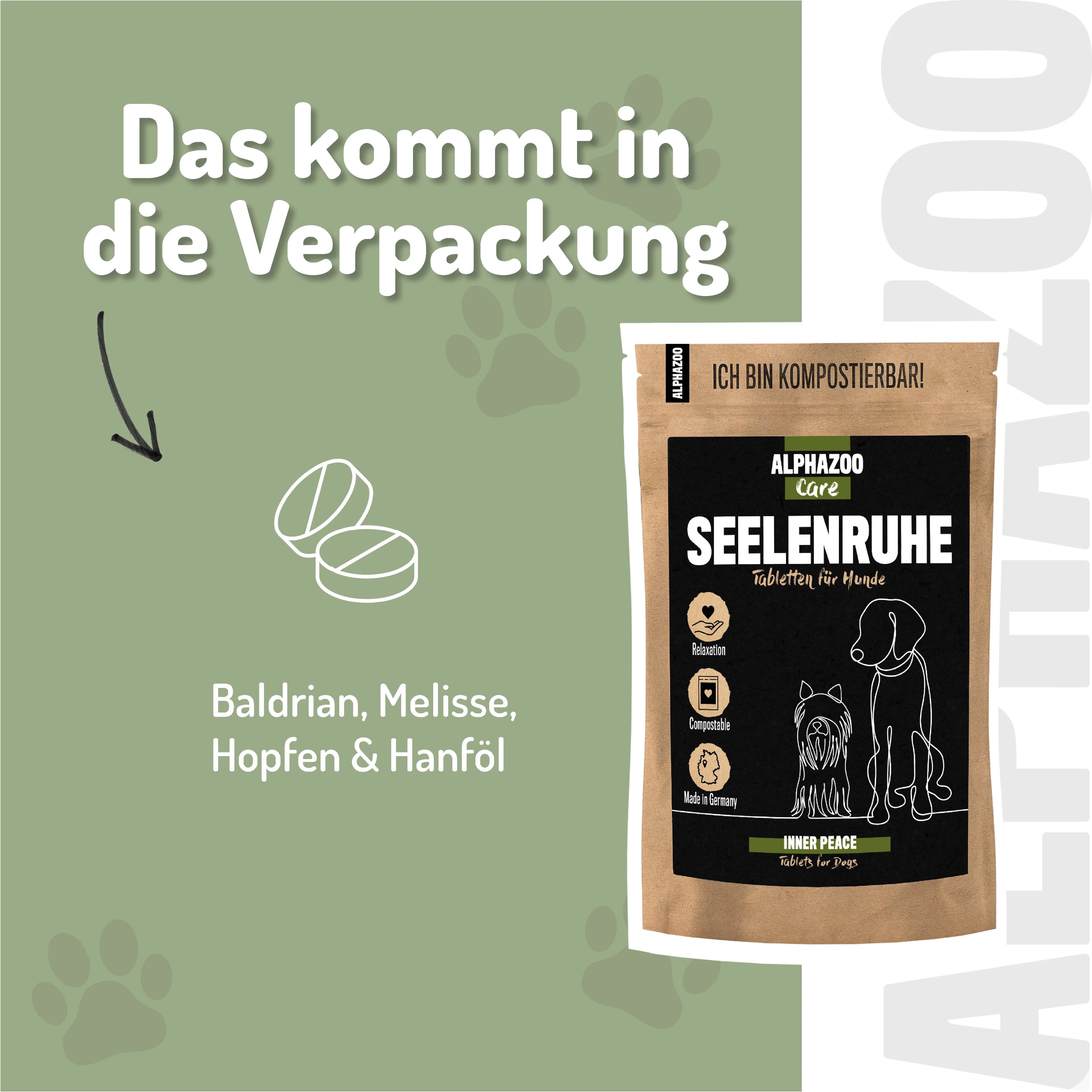 Seelenruhe Beruhigungs-Tabletten für Hunde – mit Baldrian & Melisse