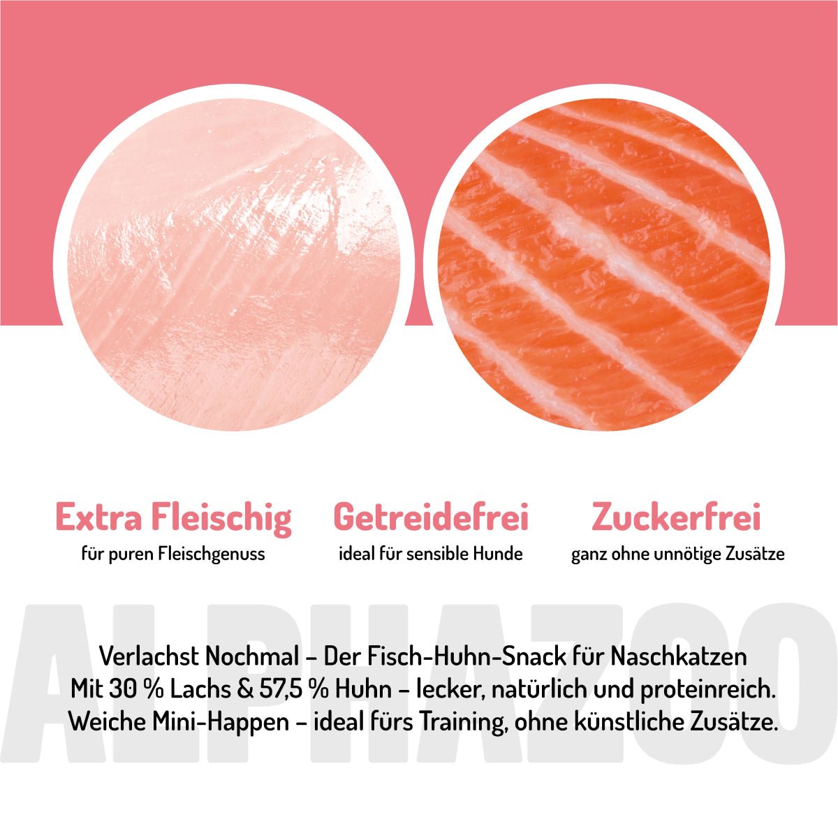 Verlachst Nochmal – Softsnack für Katzen, Lachs & Huhn, getreidefrei